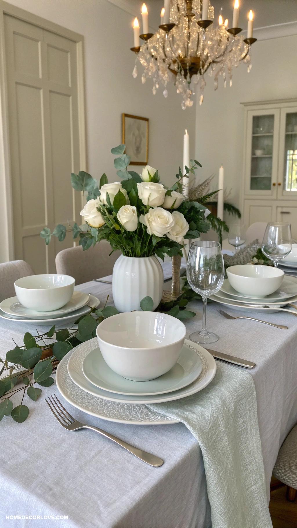 elegant dining room Simple white dishes for elegant dining