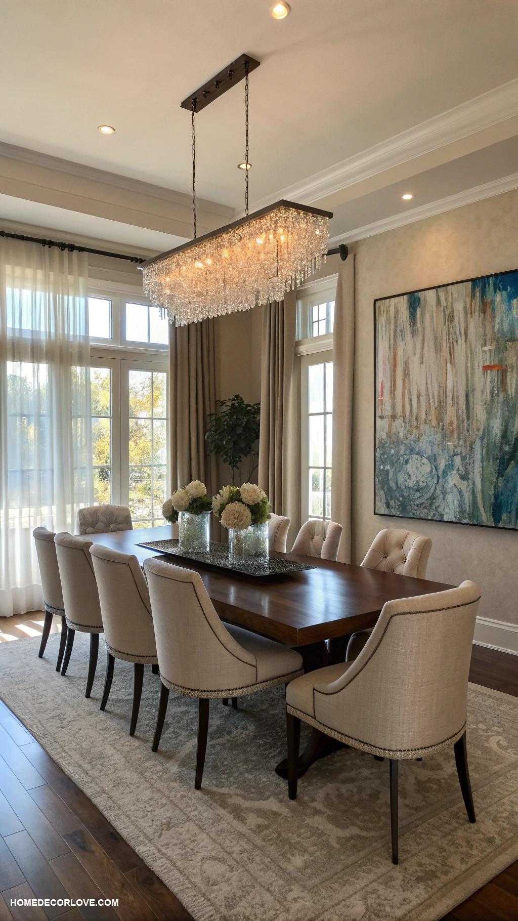 elegant dining room Statement wall art for focal point