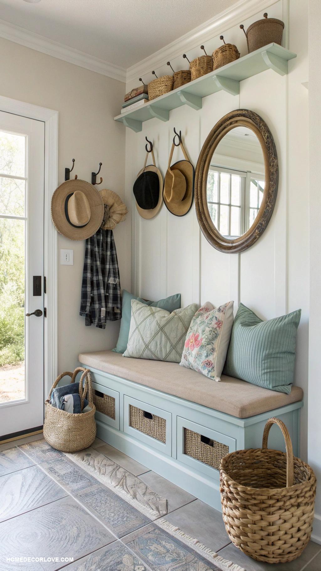entrance ideas entryway Charming bench for seating and storage