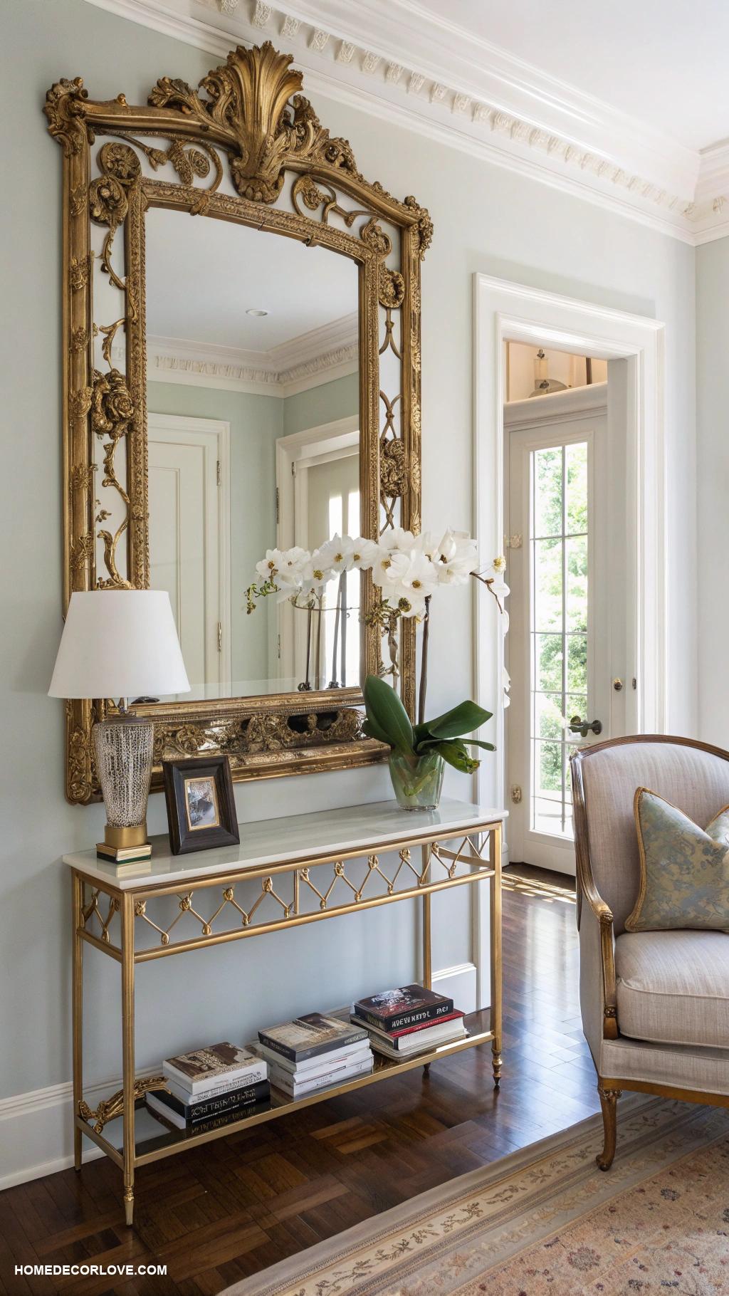 entrance ideas entryway Elegant mirror to create depth