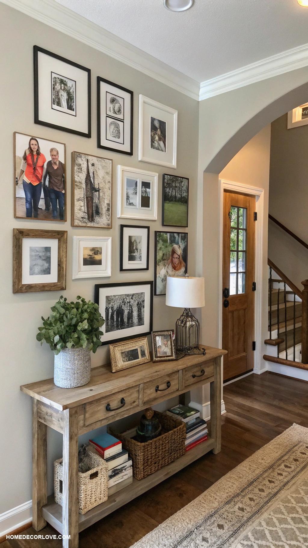 entrance ideas entryway Gallery wall of family photos