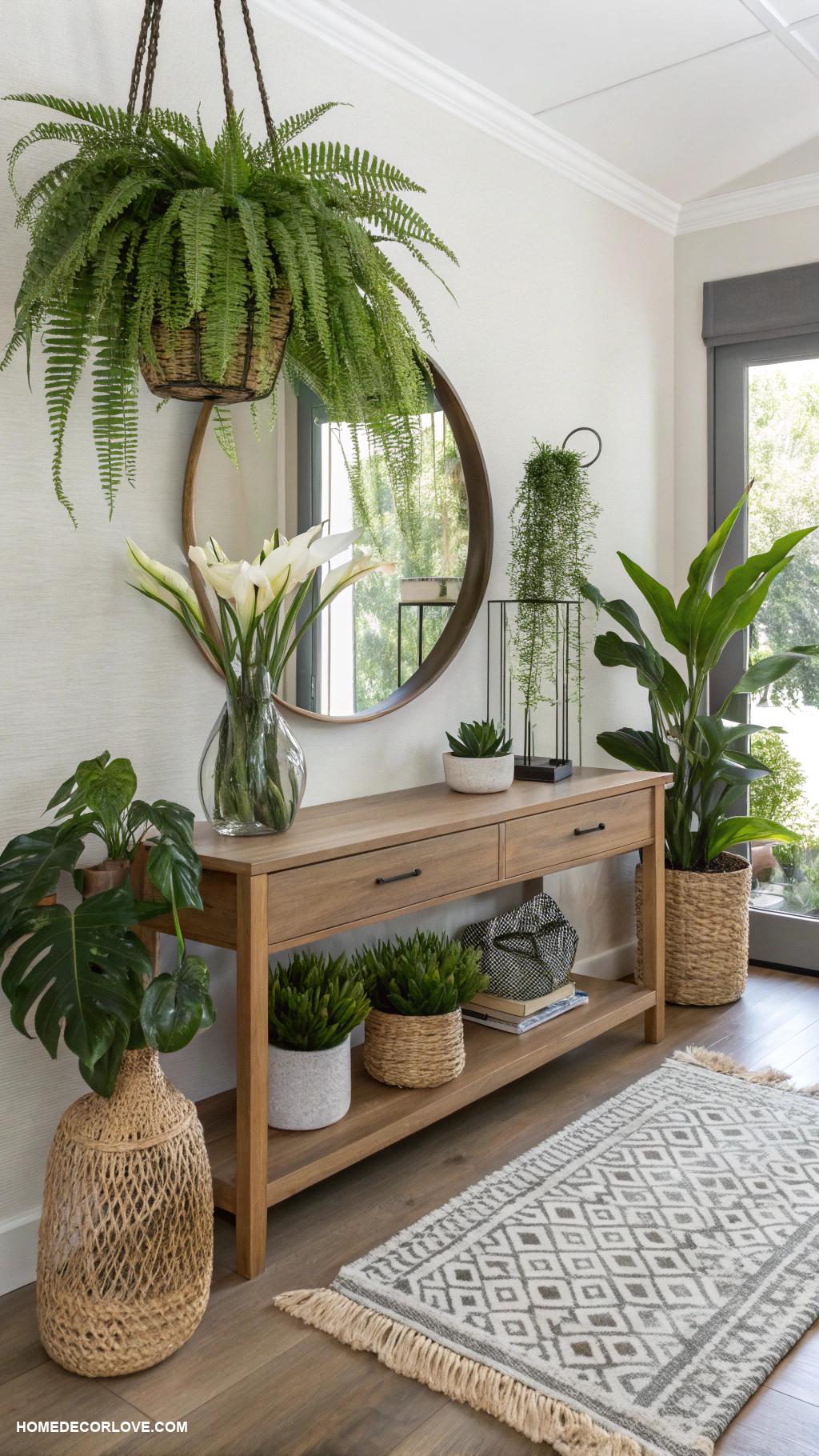 entrance ideas entryway Indoor plants for a refreshing look