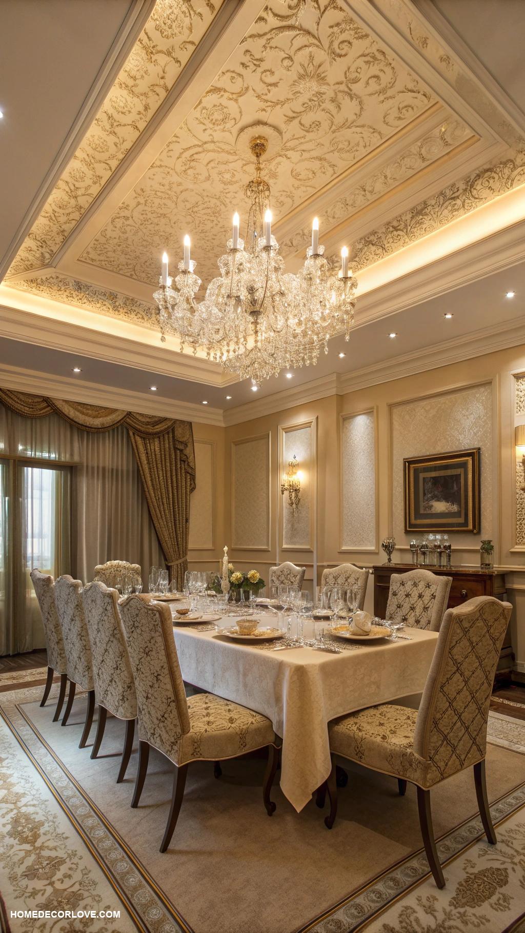 formal dining room Crown molding for an upscale aesthetic