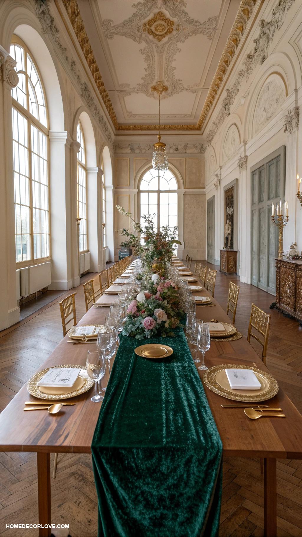formal dining room Luxury table runner for added texture