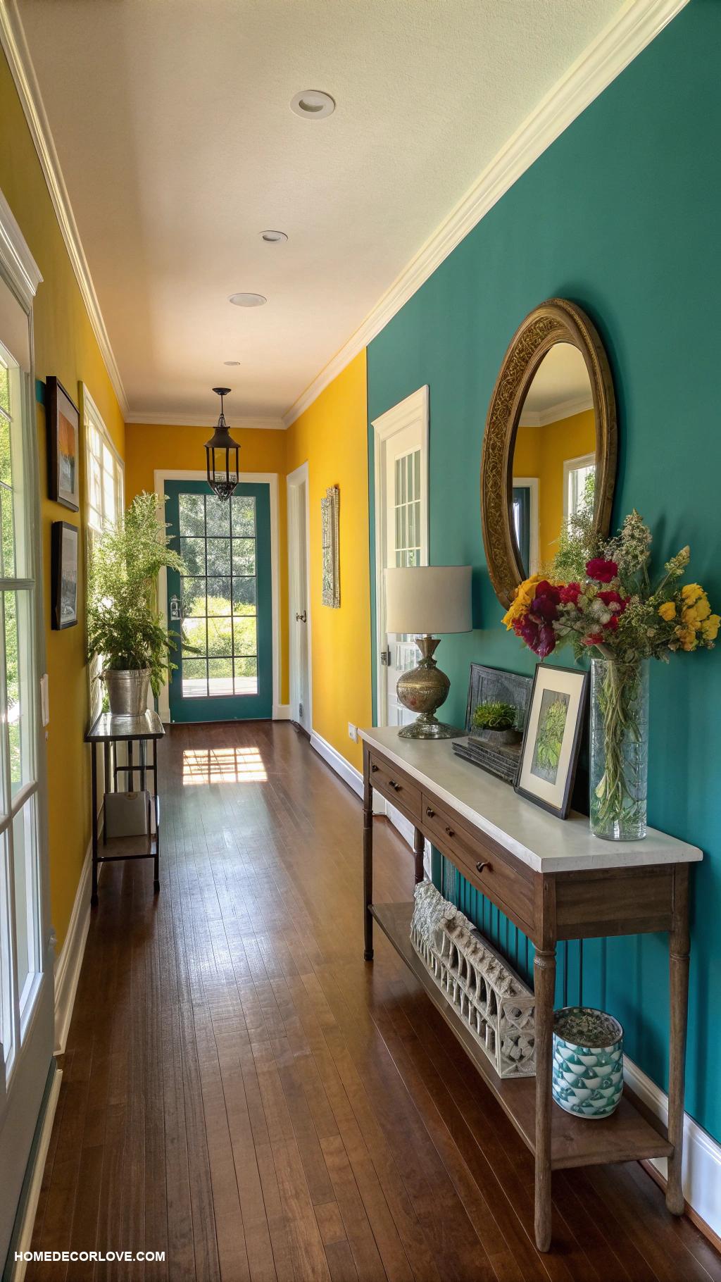 long entryway ideas Brighten entryway with vibrant wall colors