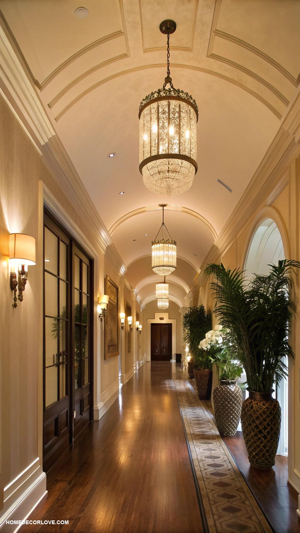 long entryway ideas Introduce ambient lighting with elegant fixtures