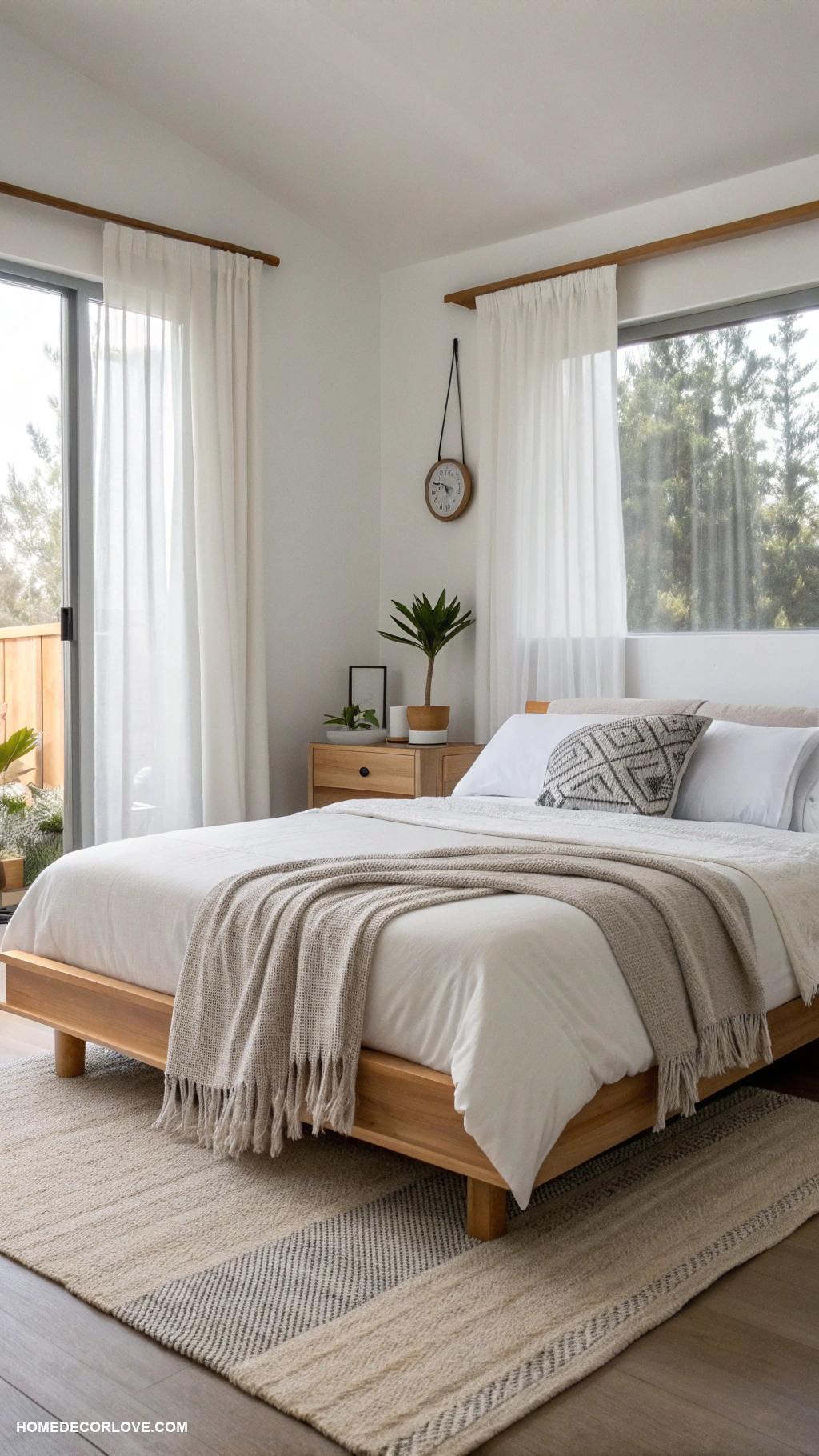 minimalist bedroom Limit decor to essential functional pieces only