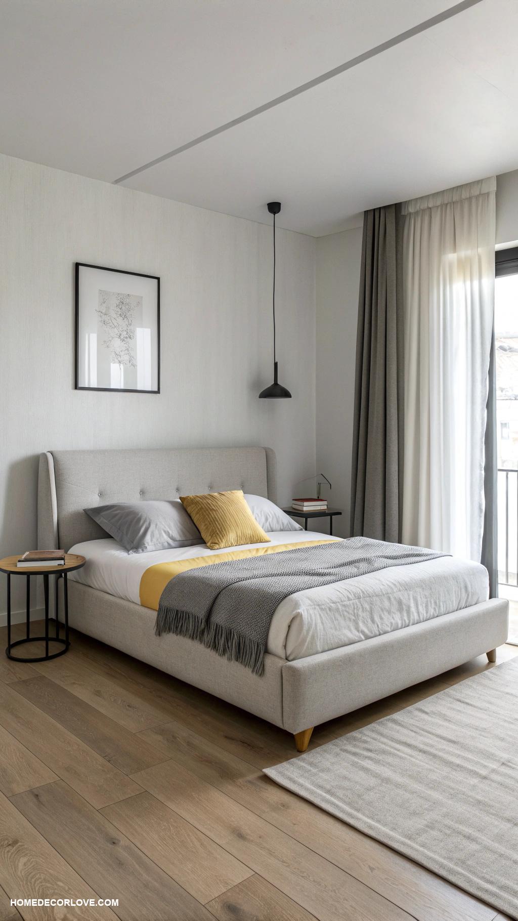 minimalist bedroom Low profile bed frame for sleek appearance