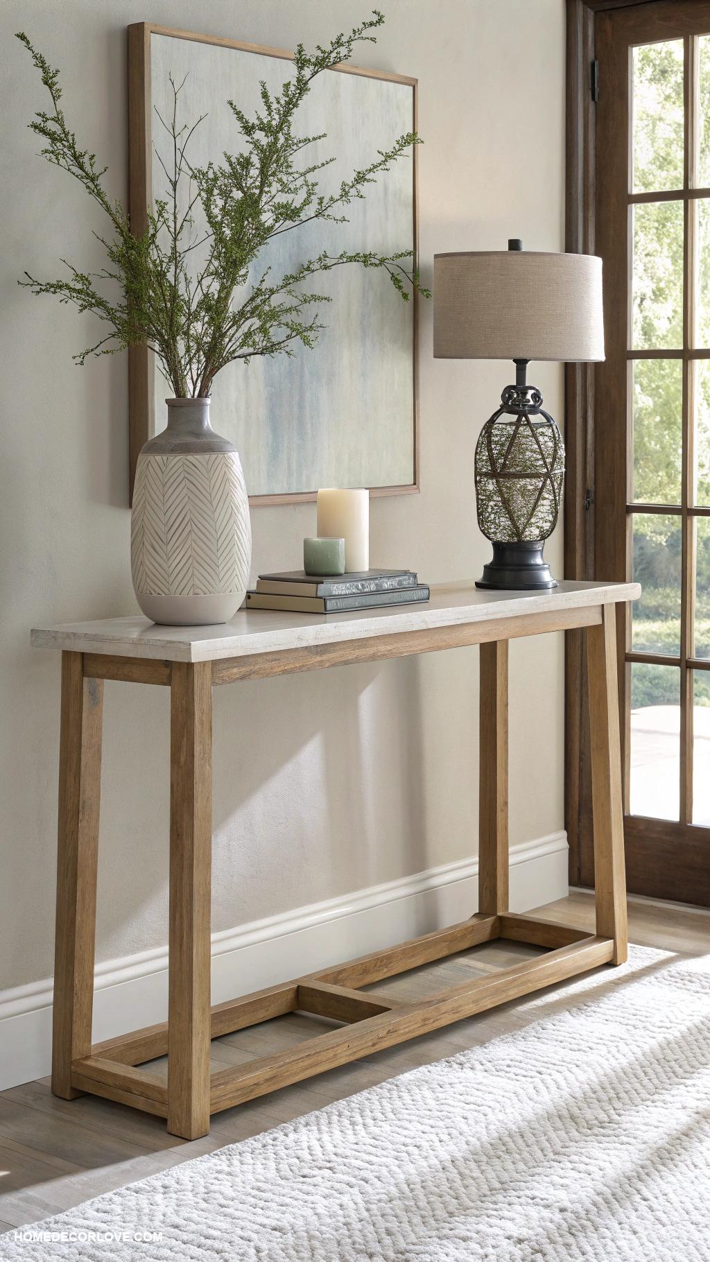 modern entryway Minimalist console table with stylish decor