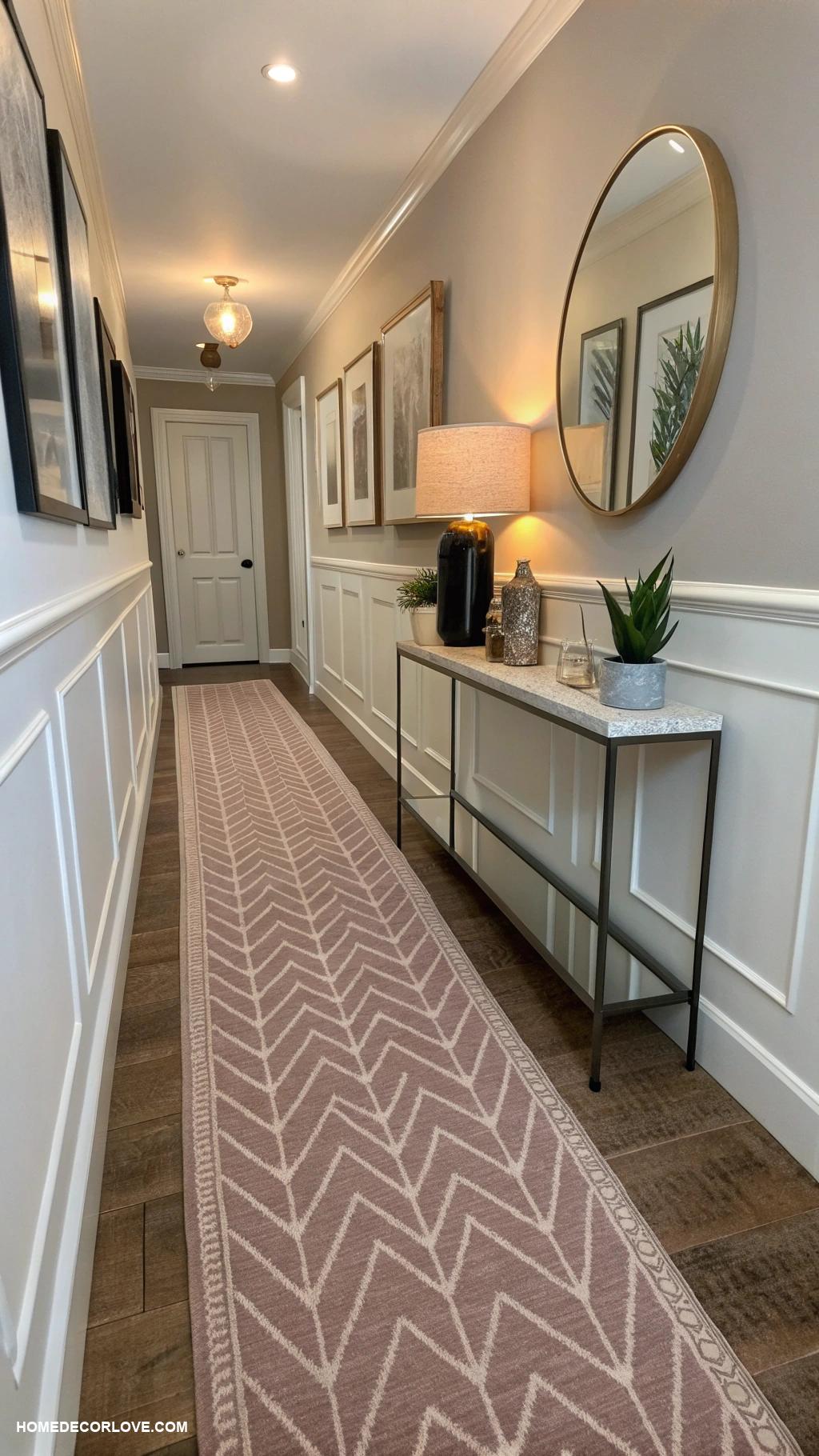 narrow entryway ideas Add a stylish runner rug