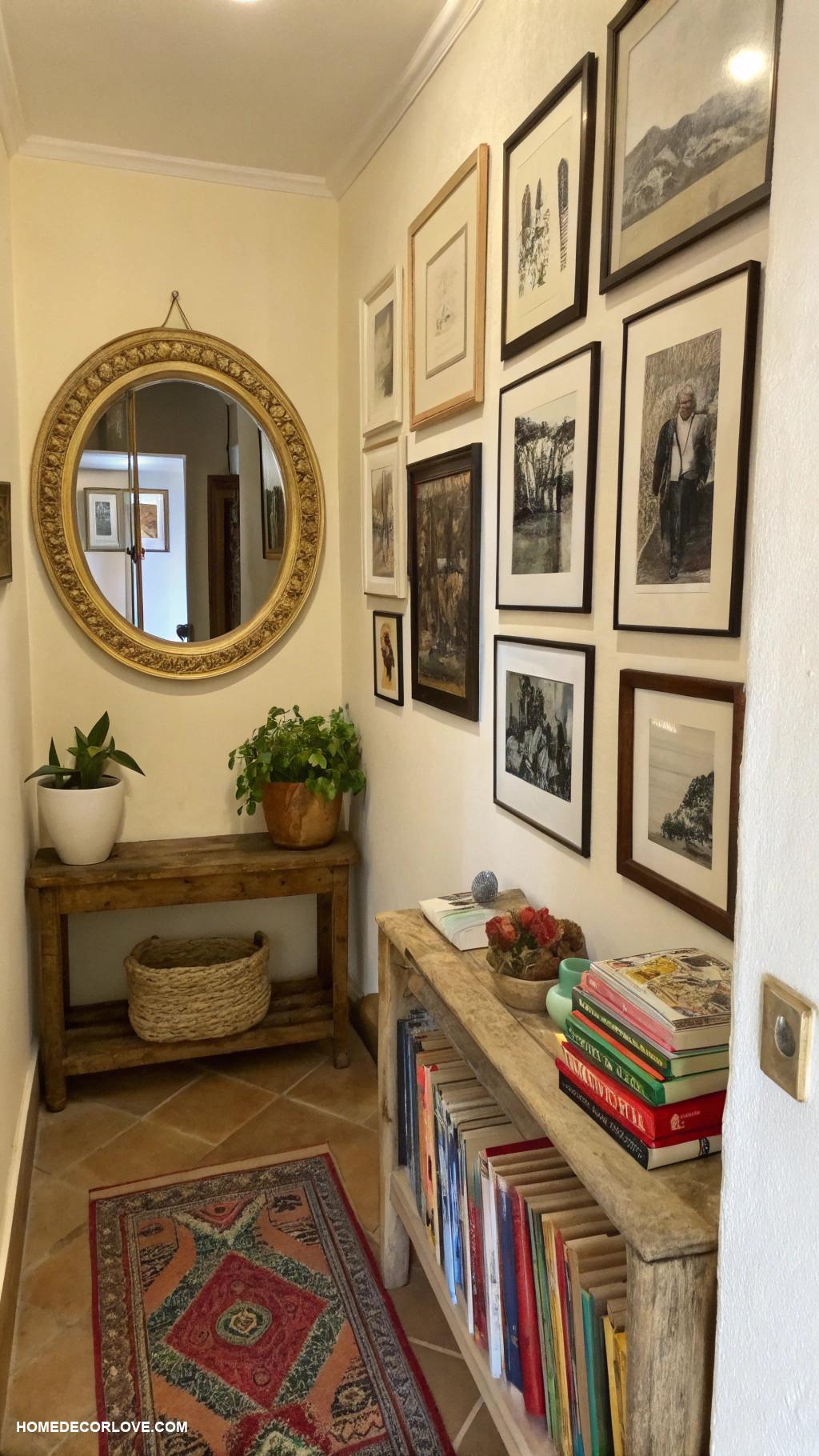 narrow entryway ideas Display artwork or photographs