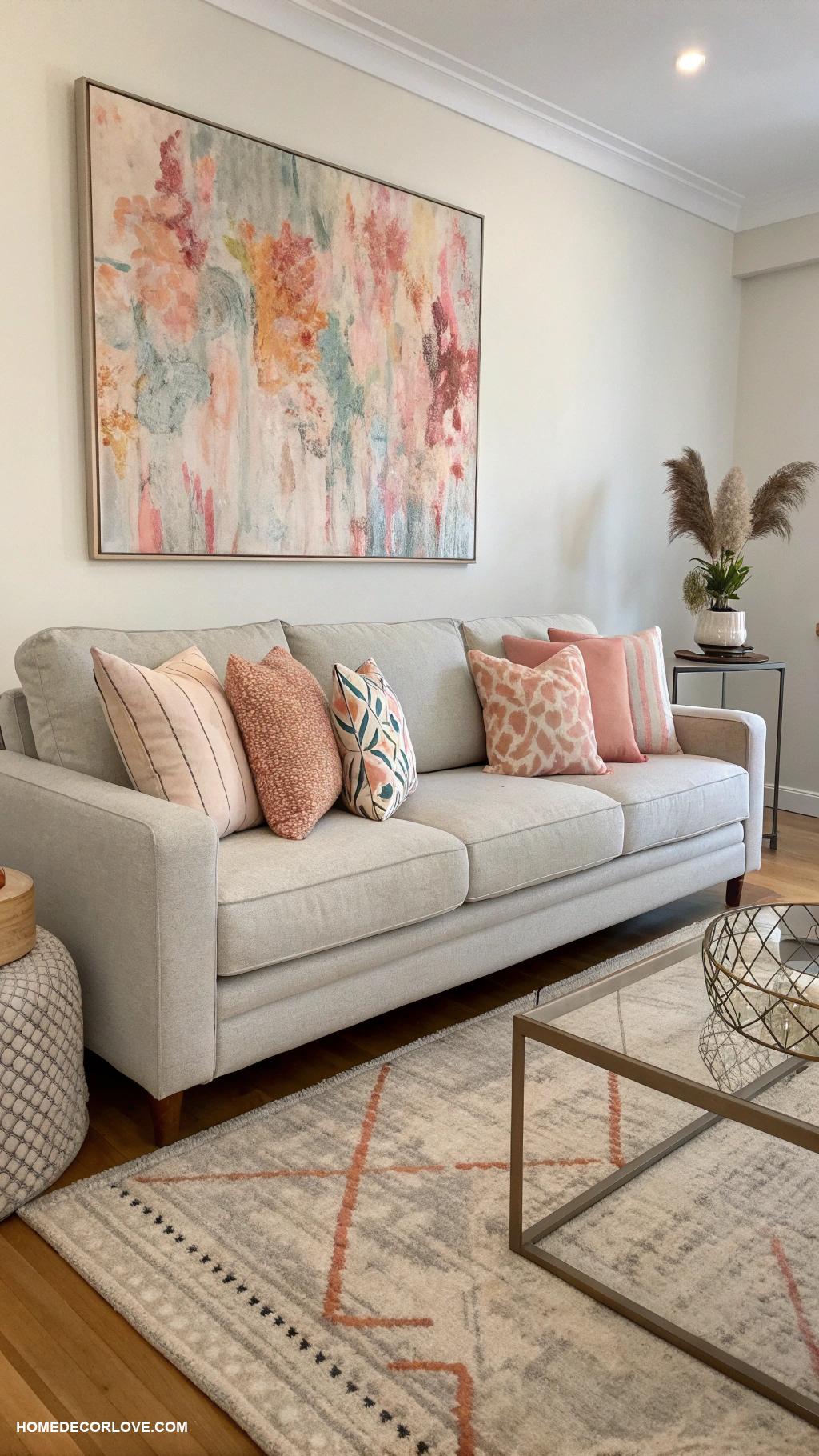 neutral living room Light gray sofa for a modern touch