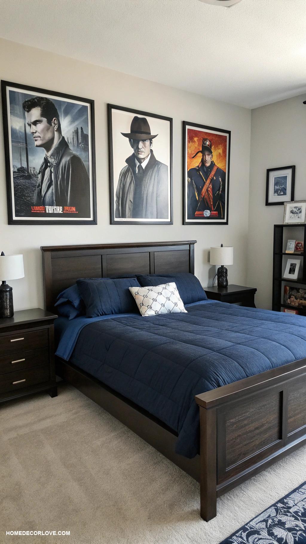 room ideas for men bedroom Personalized wall prints for character