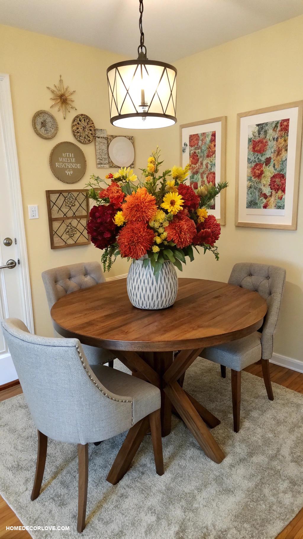 small dining room ideas Add a bold centerpiece for interest