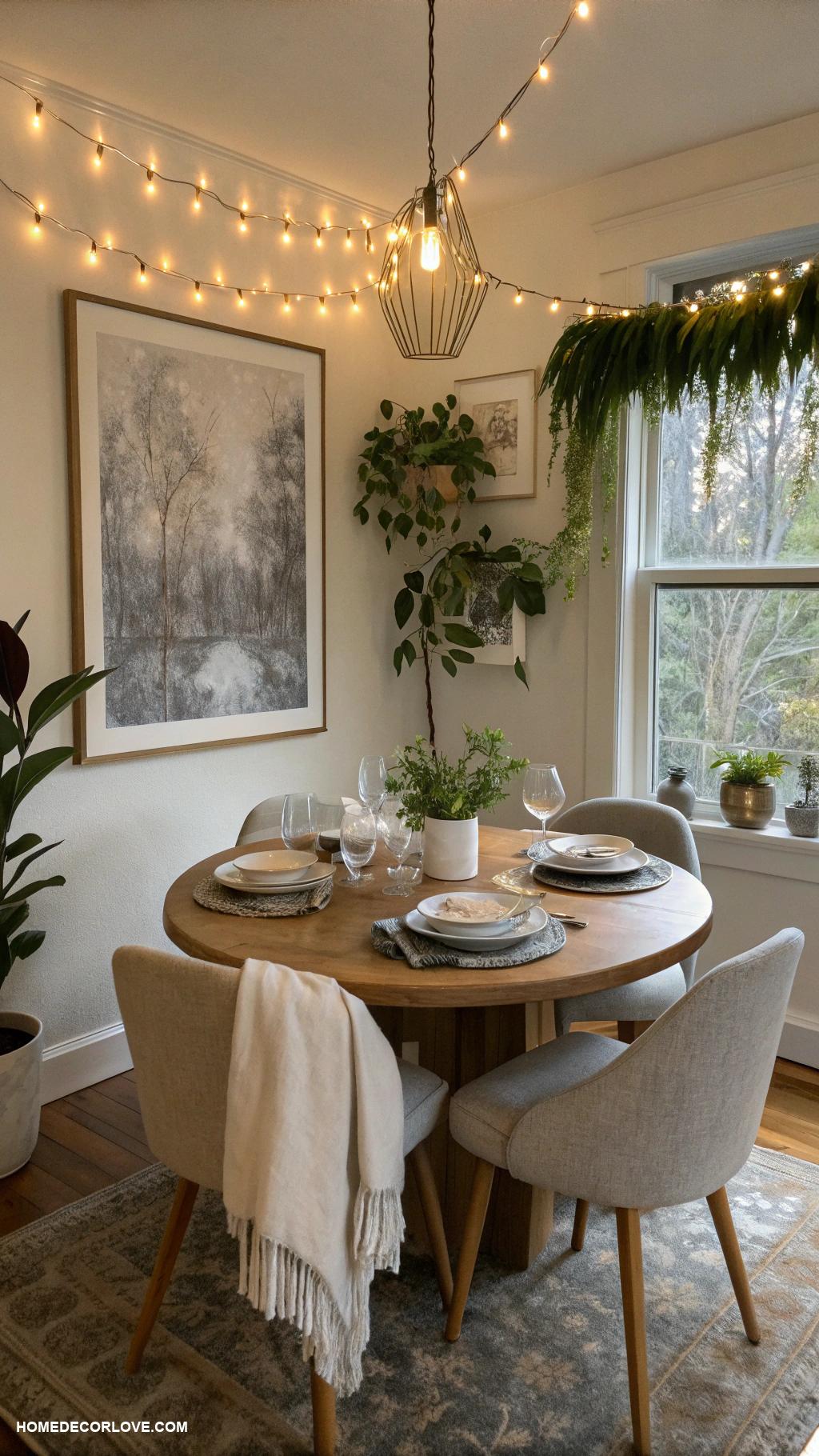 small dining room ideas Use ambient lighting to enhance atmosphere