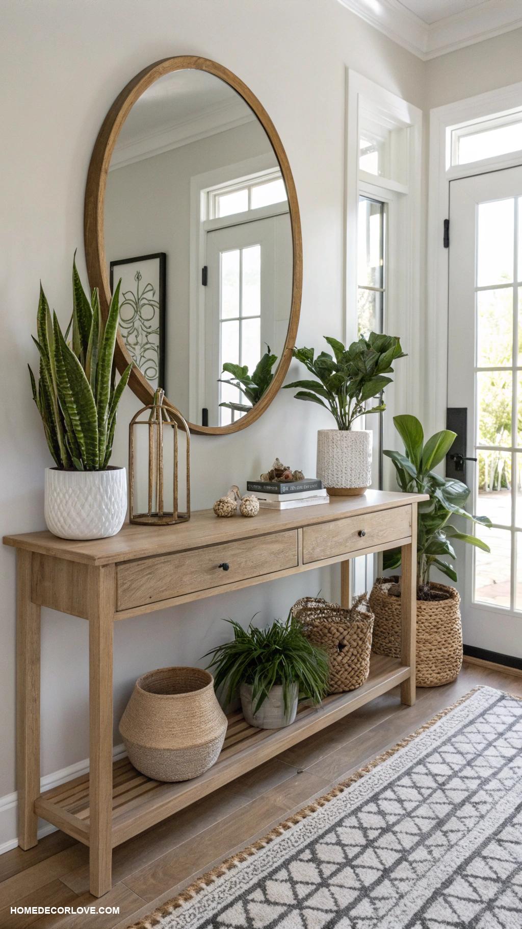 small foyer ideas entryway Add potted plants for greenery