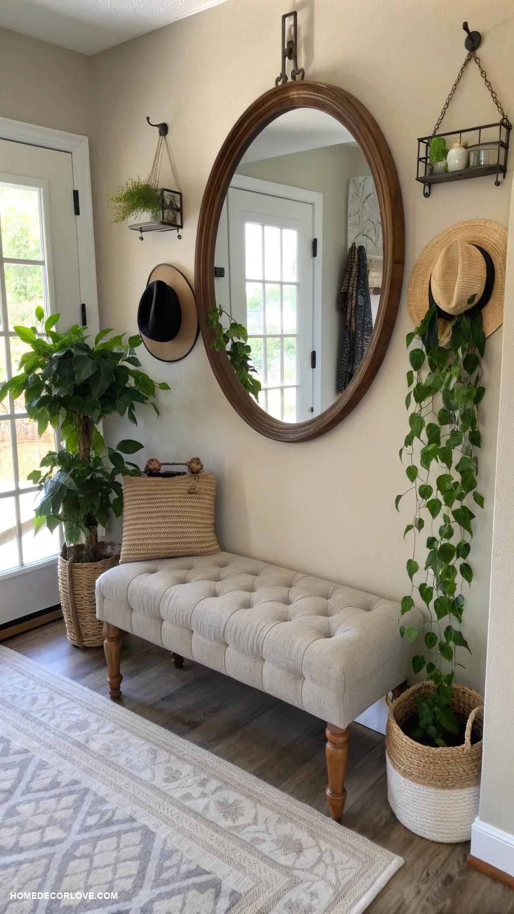 small foyer ideas entryway Create a welcoming bench