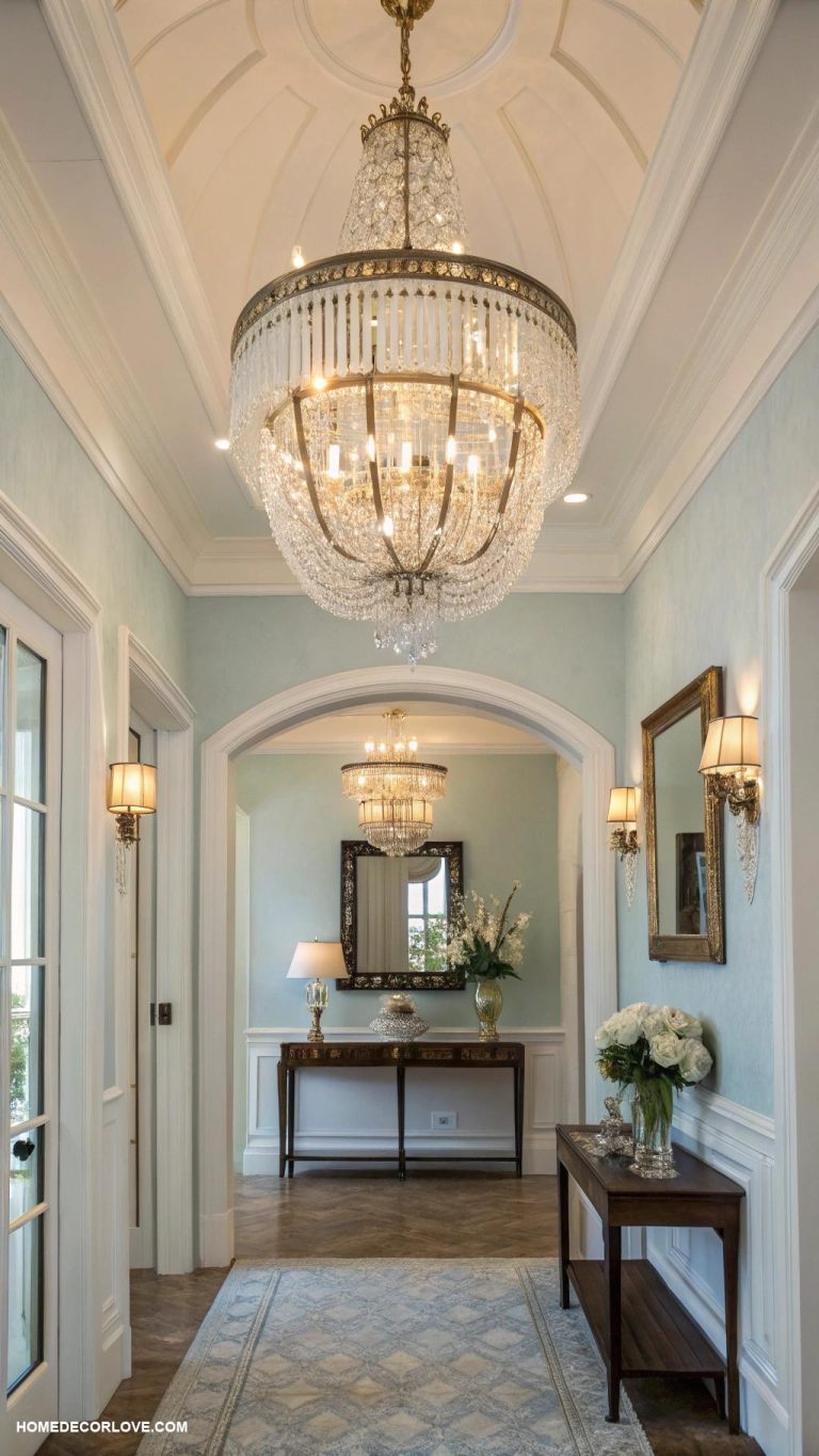 small foyer ideas entryway Hang an eye catching chandelier