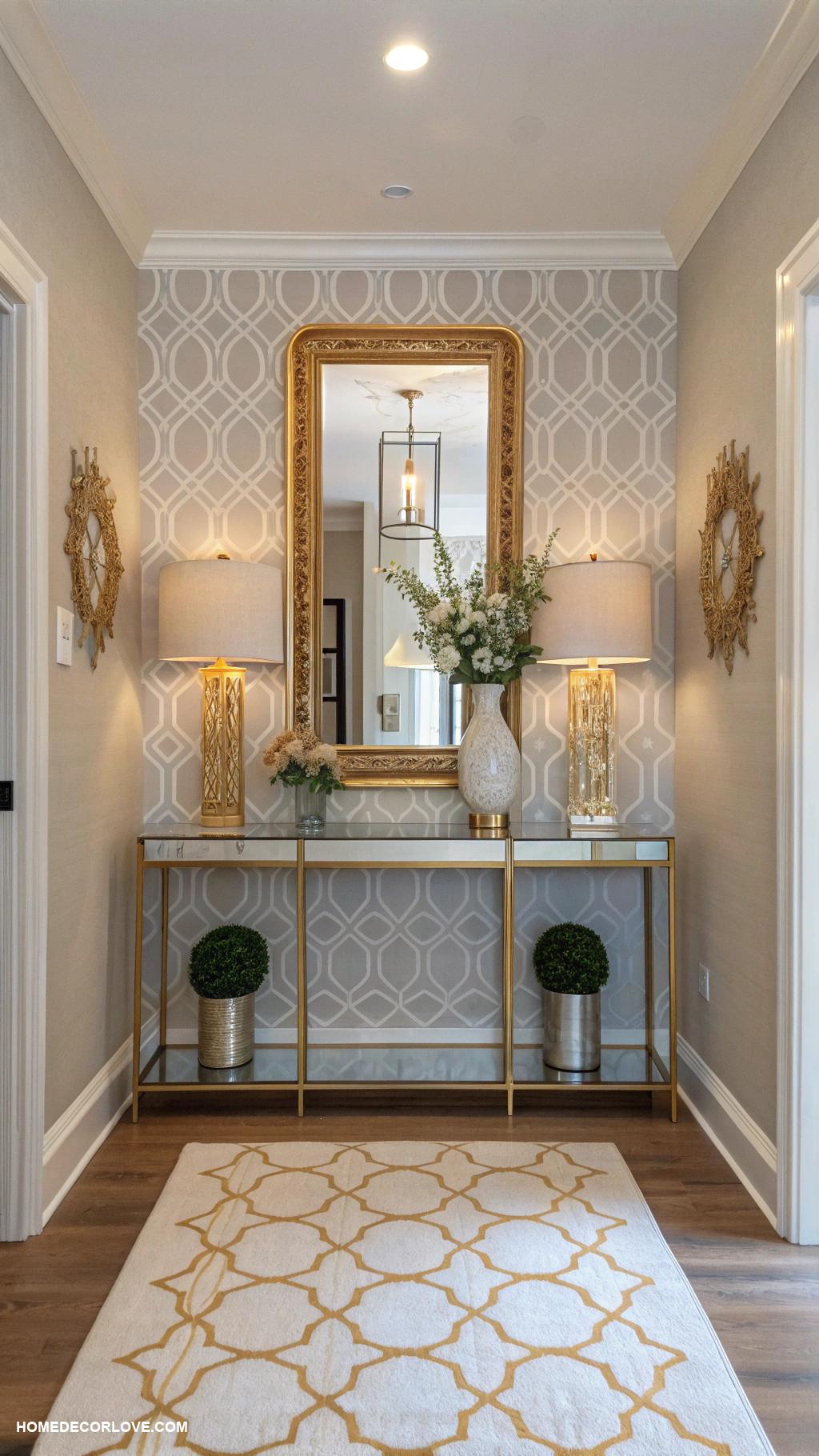 small foyer ideas entryway Use a statement mirror