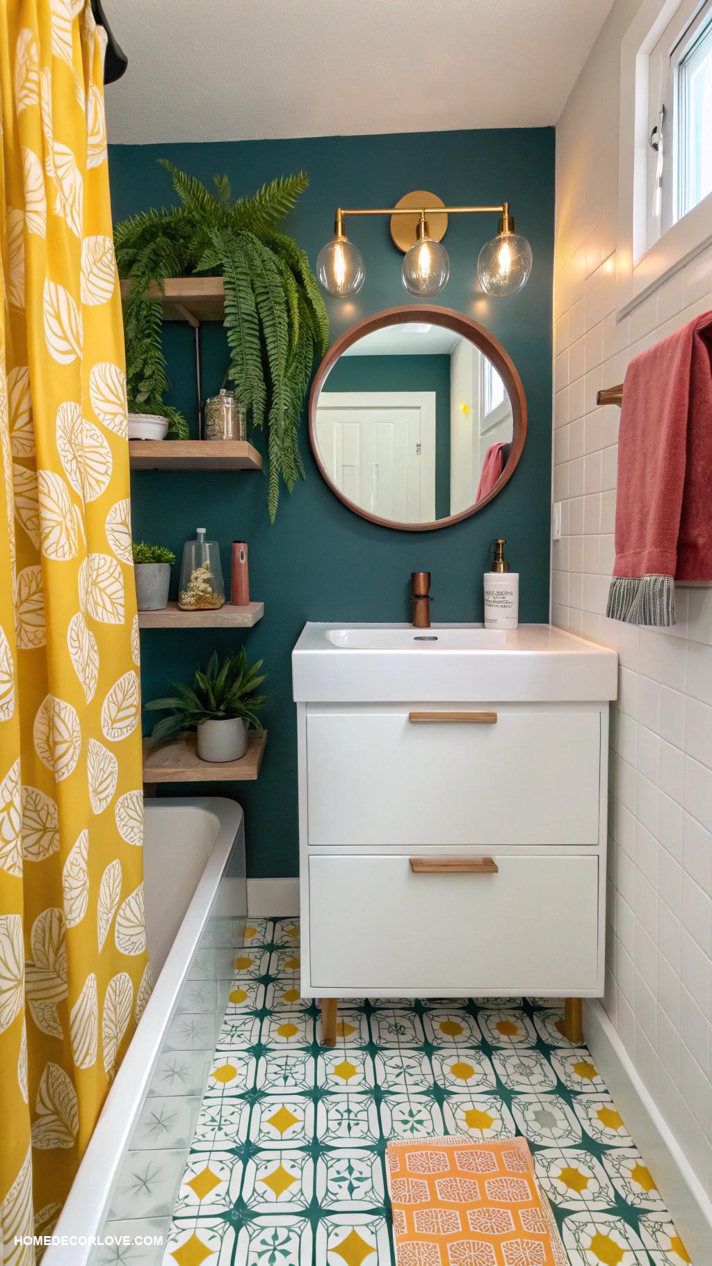 small full bathroom ideas Opt for bold color accents