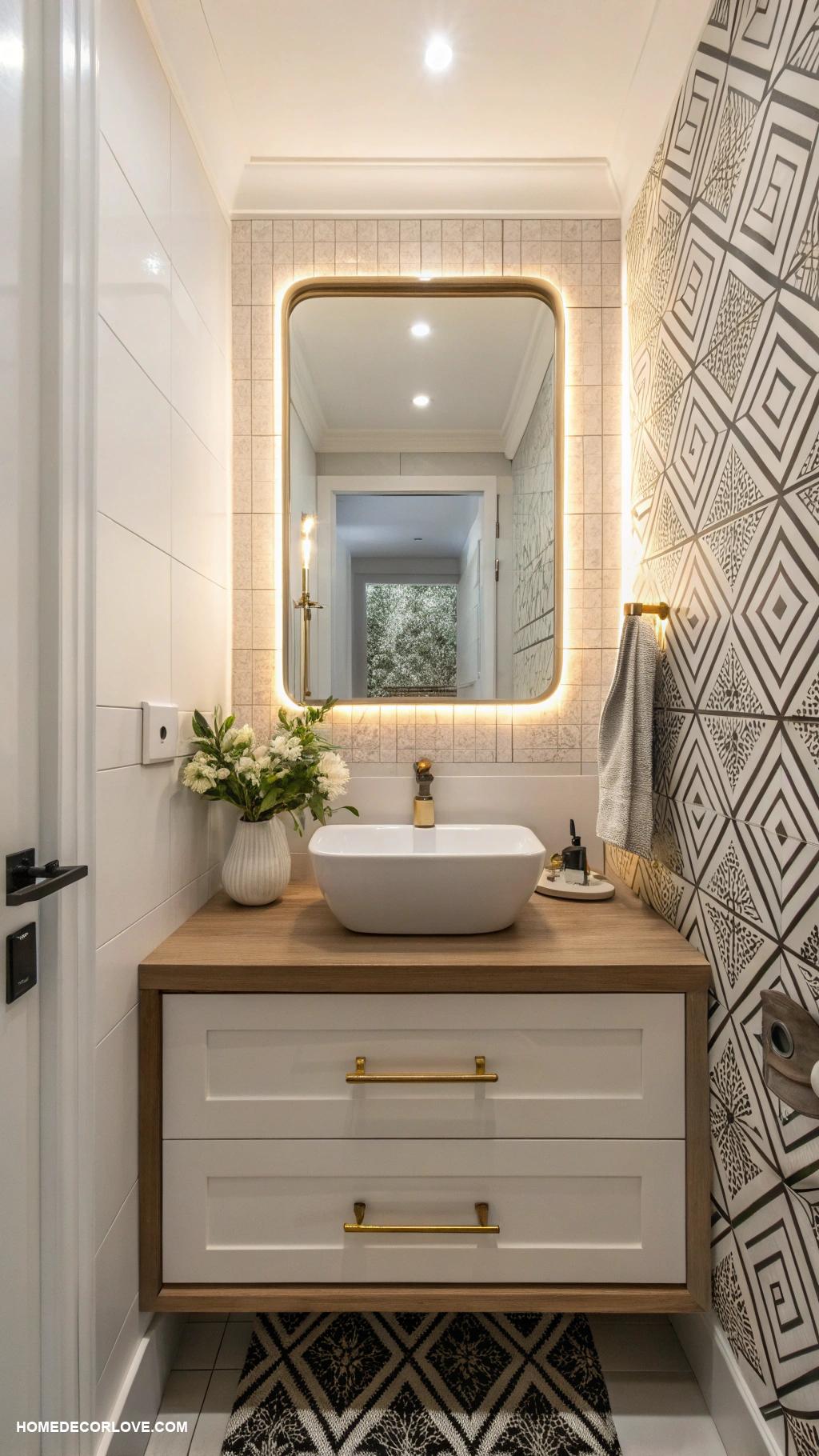 small full bathroom ideas Use large mirrors to create depth