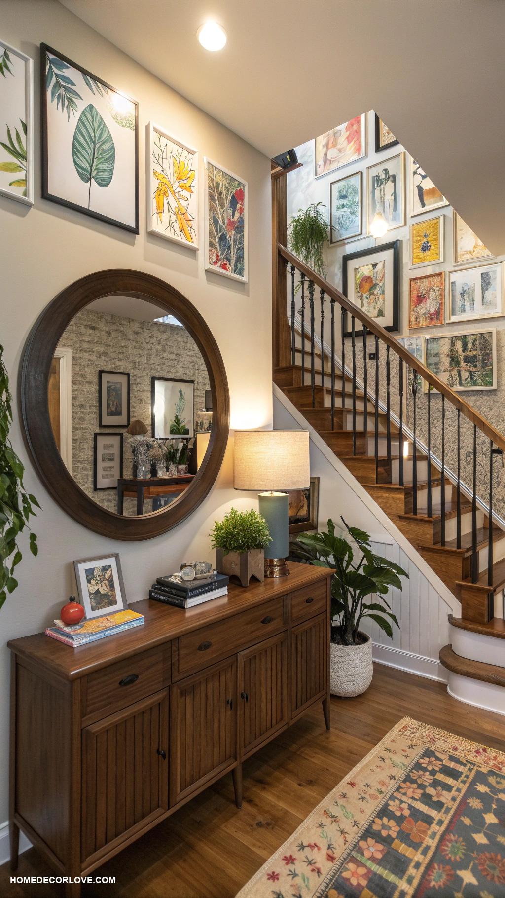 split level entryway Decorate with wall art for personality