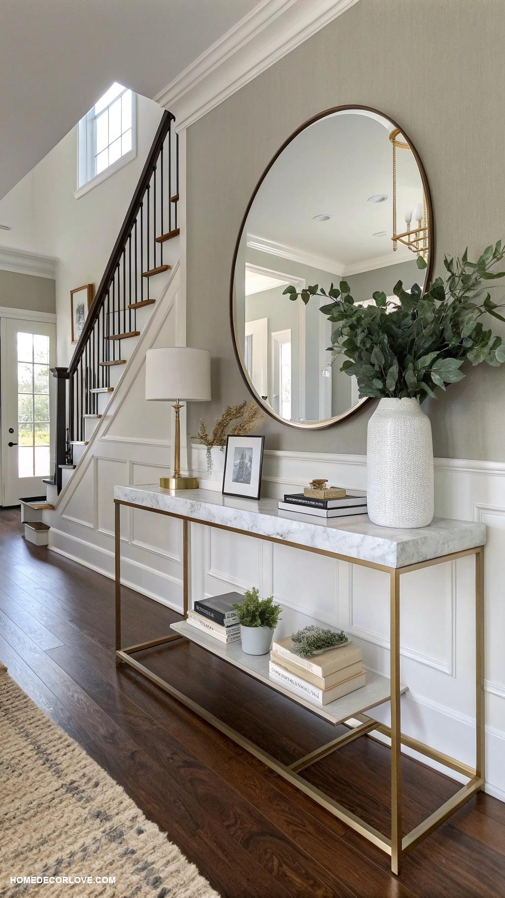 split level entryway Incorporate a stylish console table