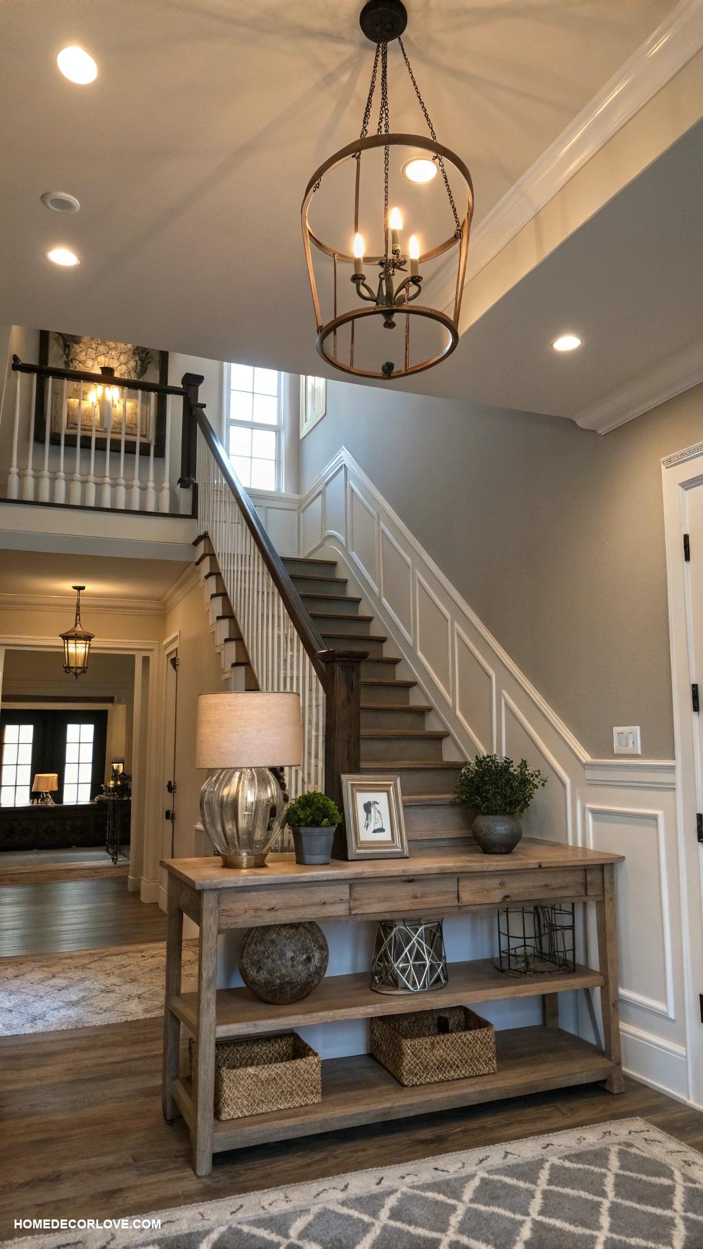 split level entryway Use layered lighting for ambiance