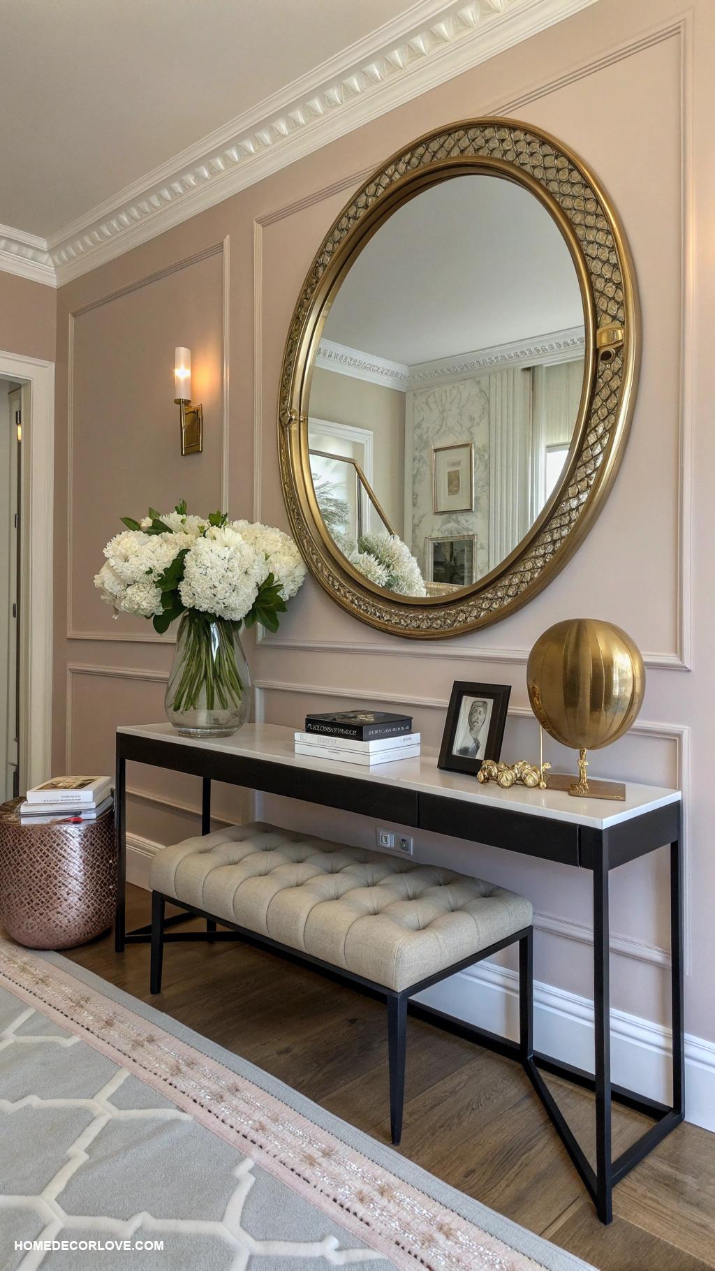 apartment entryway ideas Hang a statement mirror