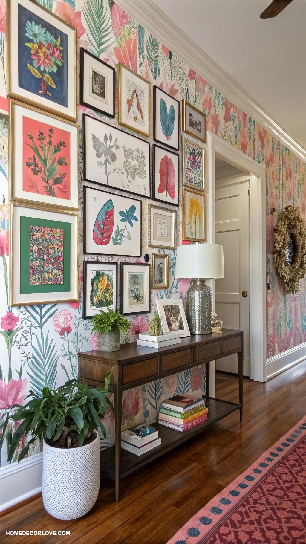 apartment entryway ideas Incorporate vibrant wall art