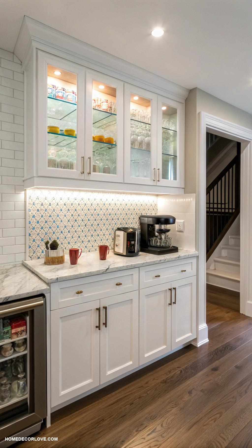 basement kitchenette Bright lighting to enhance space