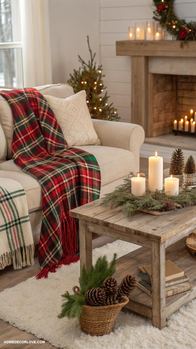 christmas cottage decor Cozy plaid throw blankets