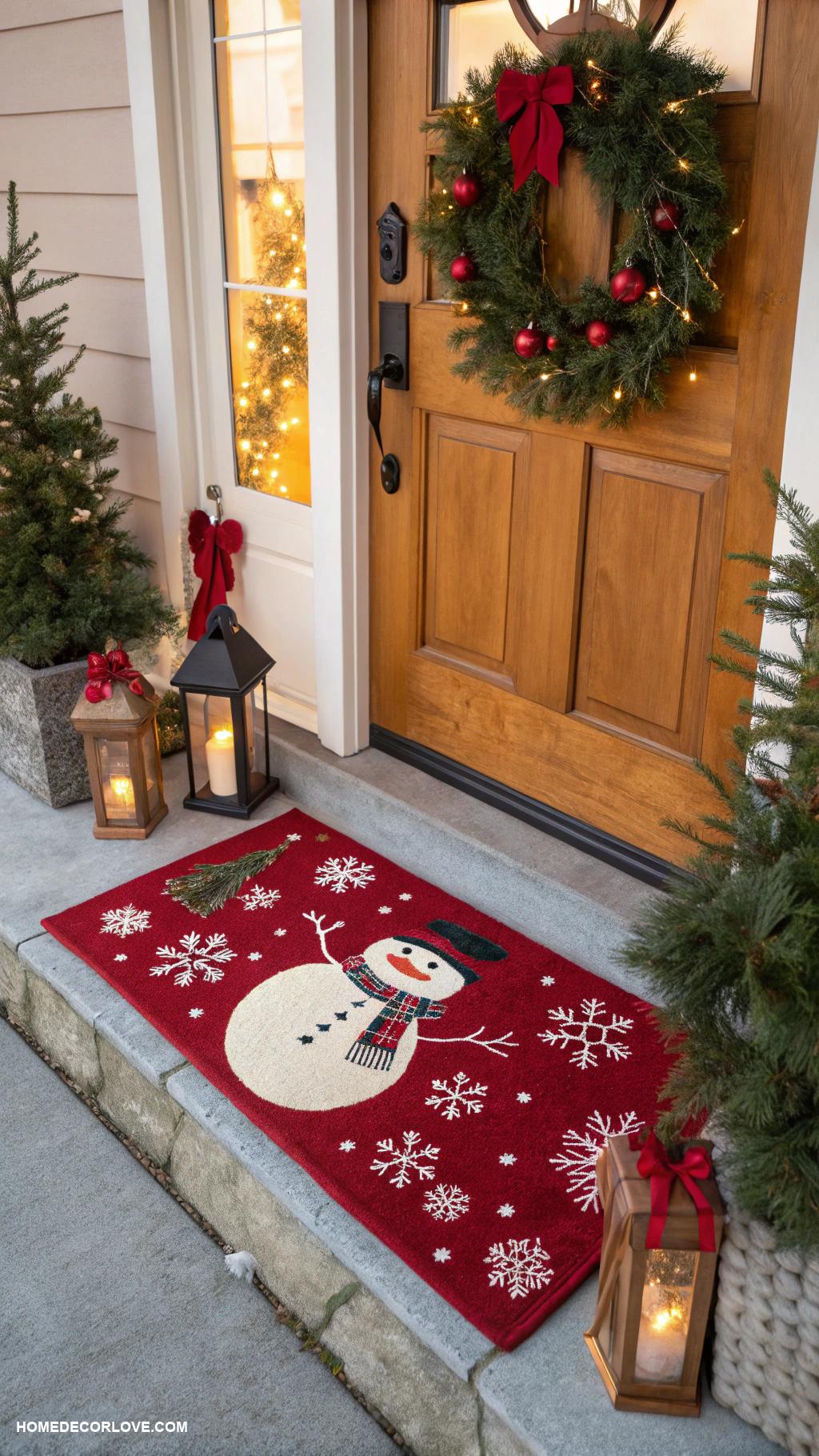 christmas entryway Festive doormat