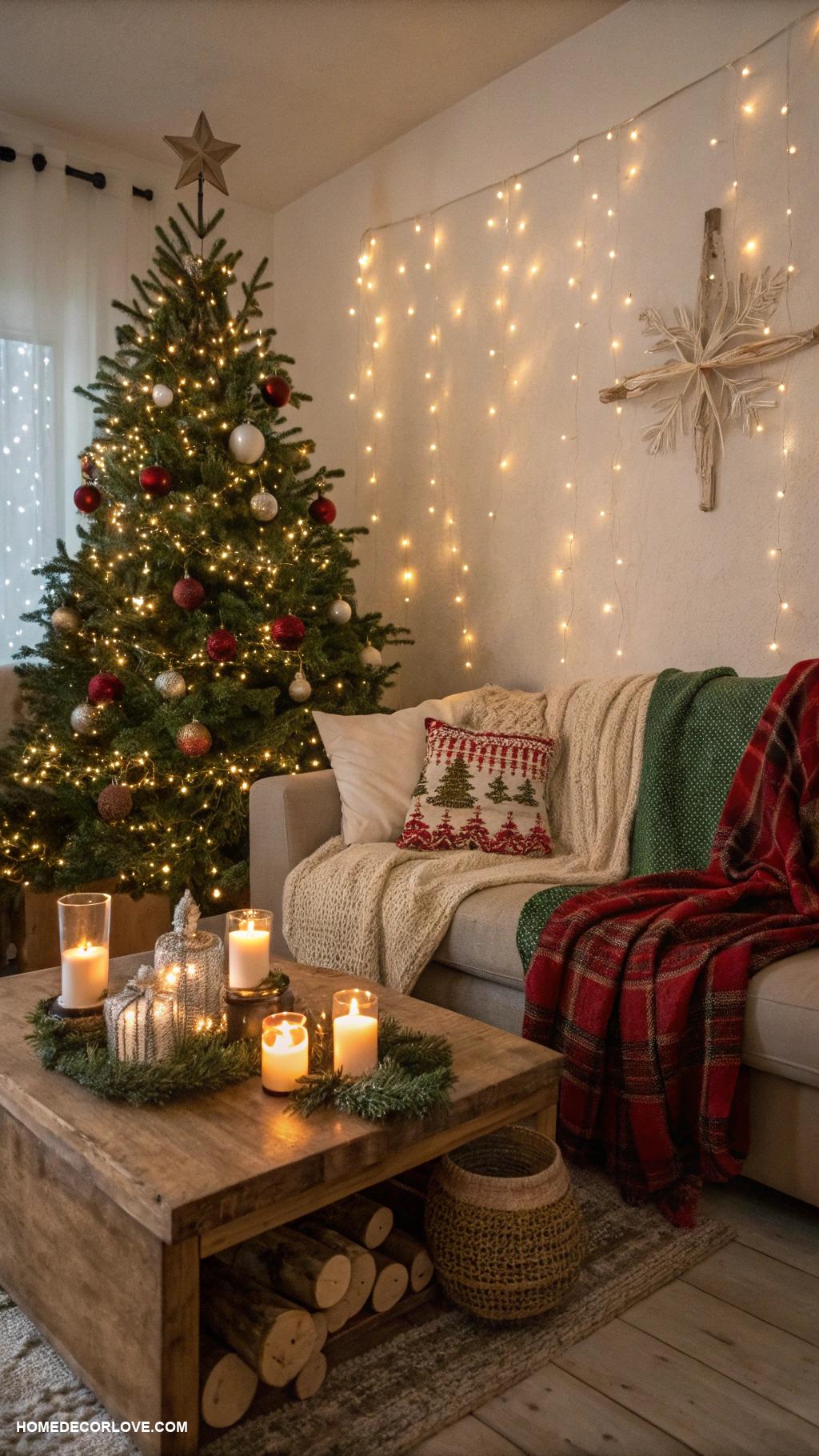 christmas living room ideas Use scented candles for a warm aroma
