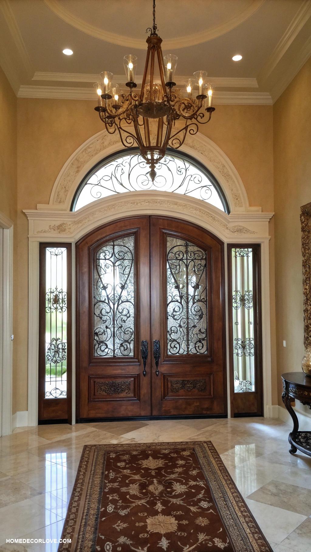 double door entryway Arched double doors for elegant entryway