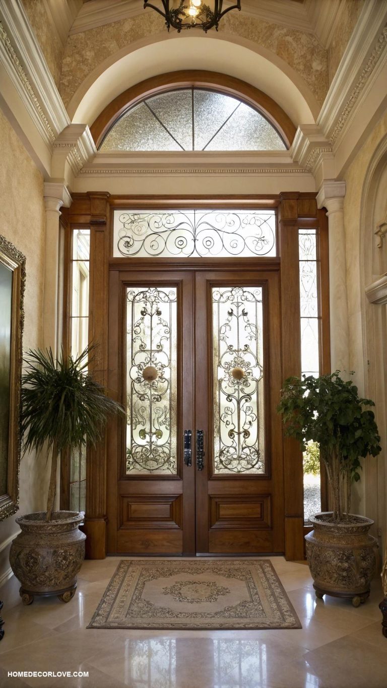 double door entryway Double doors with sidelights for extra light