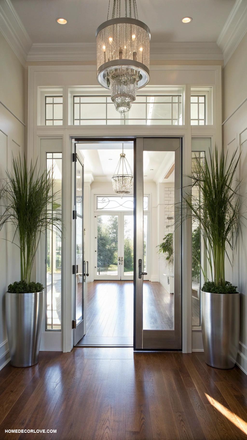 double door entryway Modern glass double doors for a sleek look