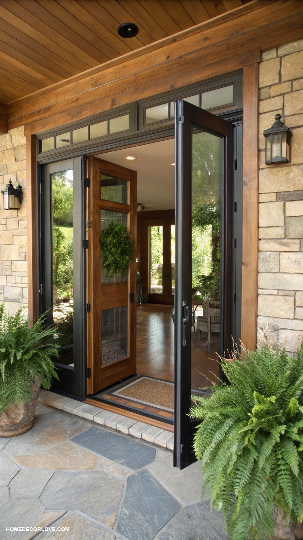 double door entryway Retractable screen doors for fresh air flow