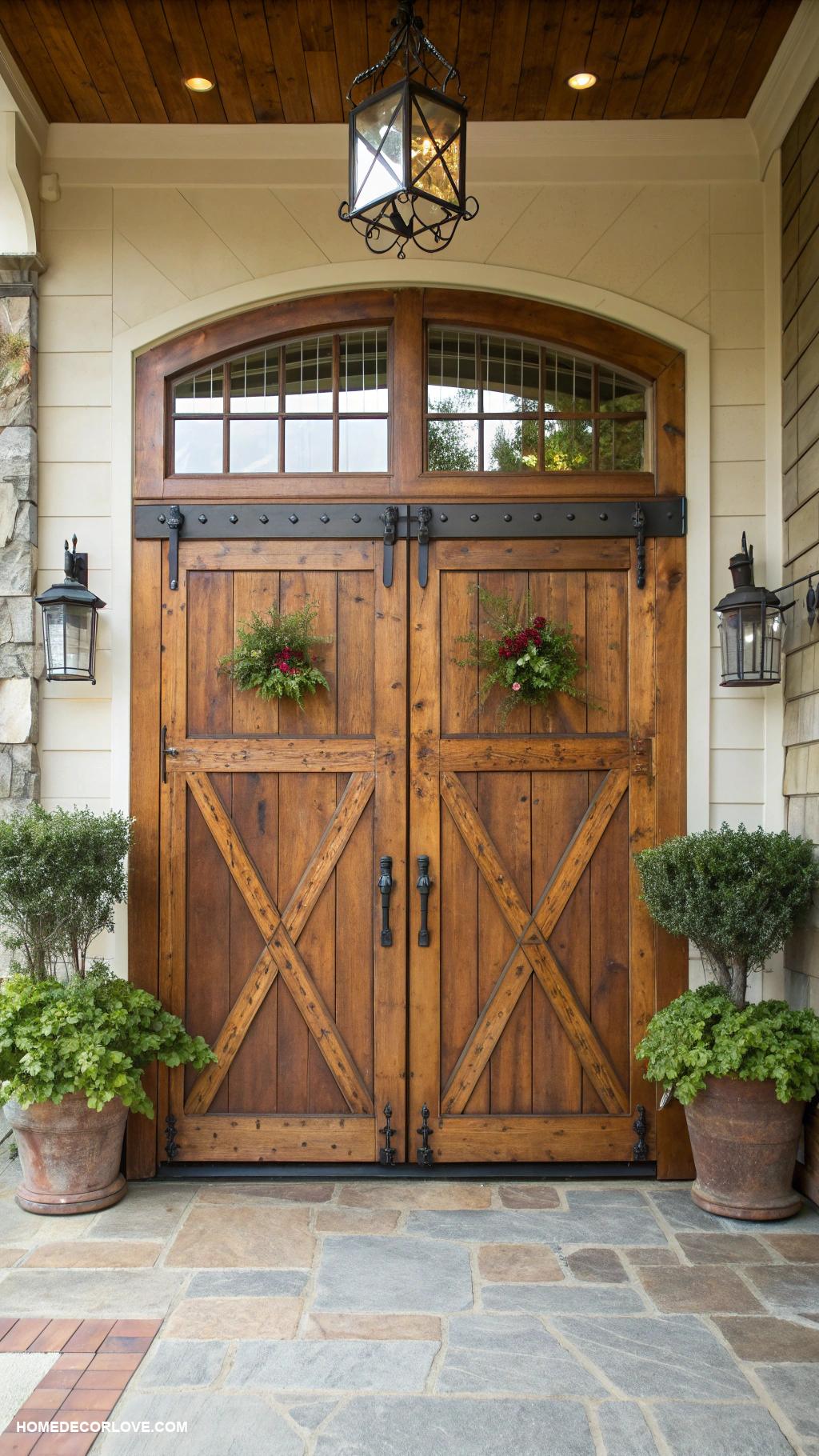 double door entryway Rustic barn doors for a country charm