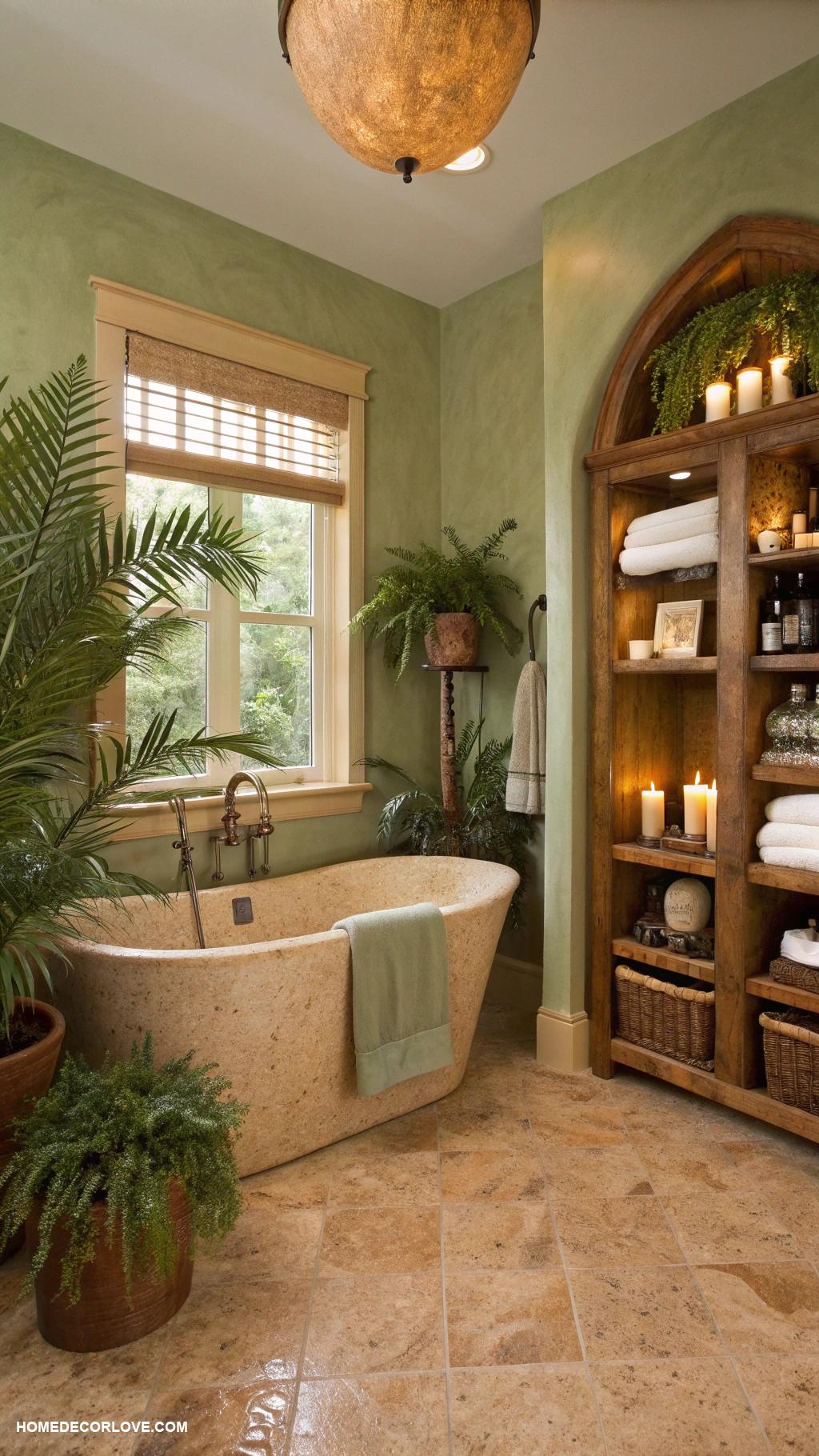 earthy bathroom Cork flooring for warmth