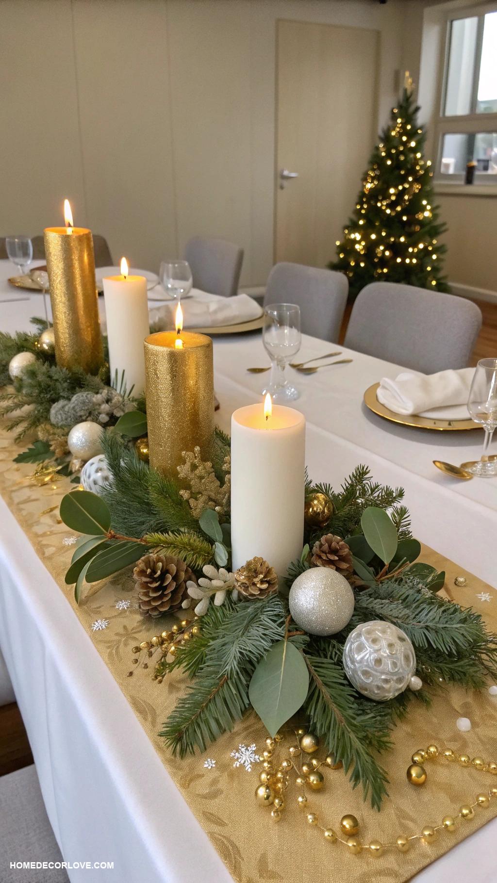 elegant christmas decor Elegant candle centerpieces for dining table