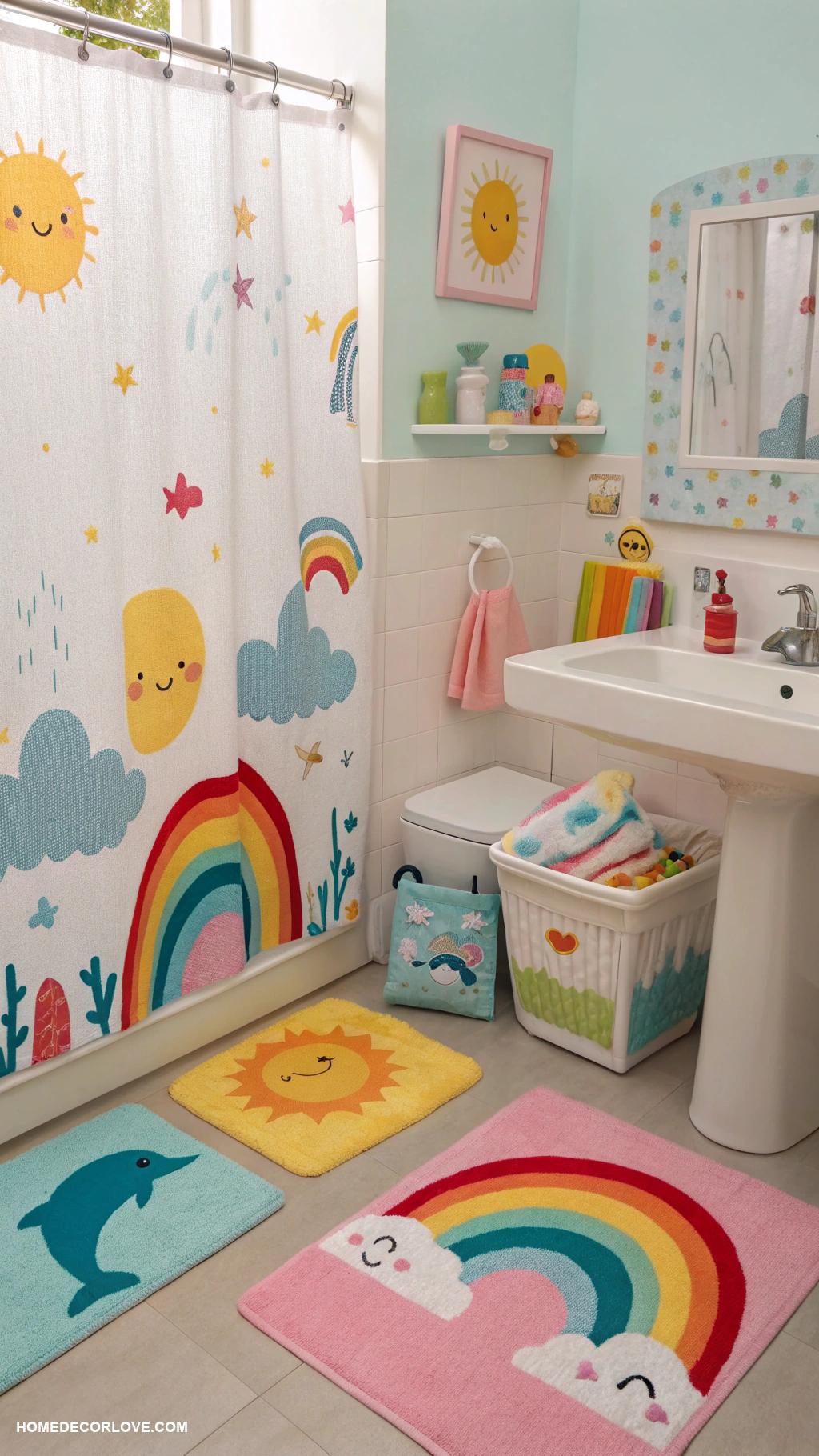 kids bathroom ideas Bright bath mats to add vibrancy