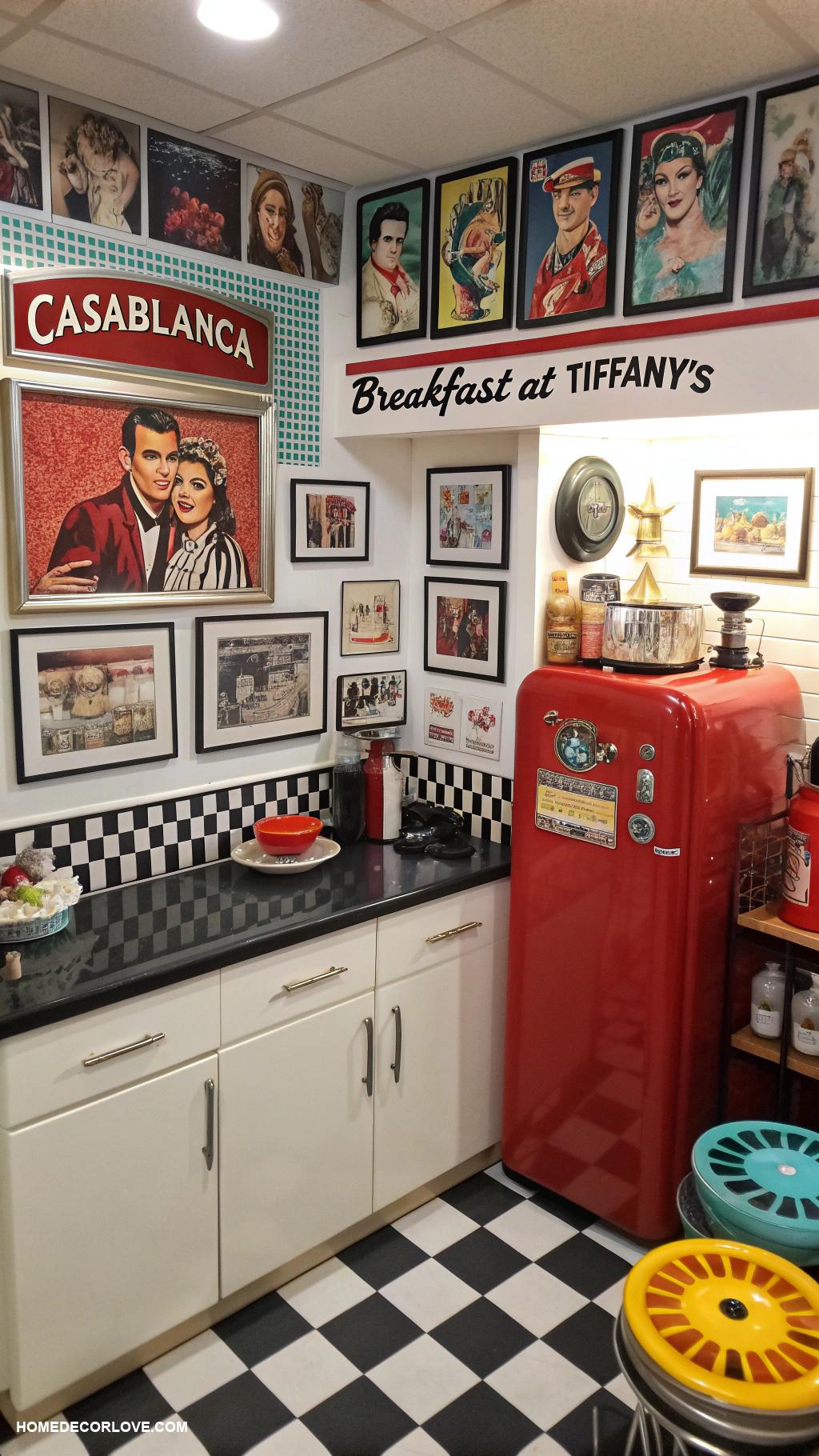 kitschy kitchen inspo Memorabilia from favorite classic movies