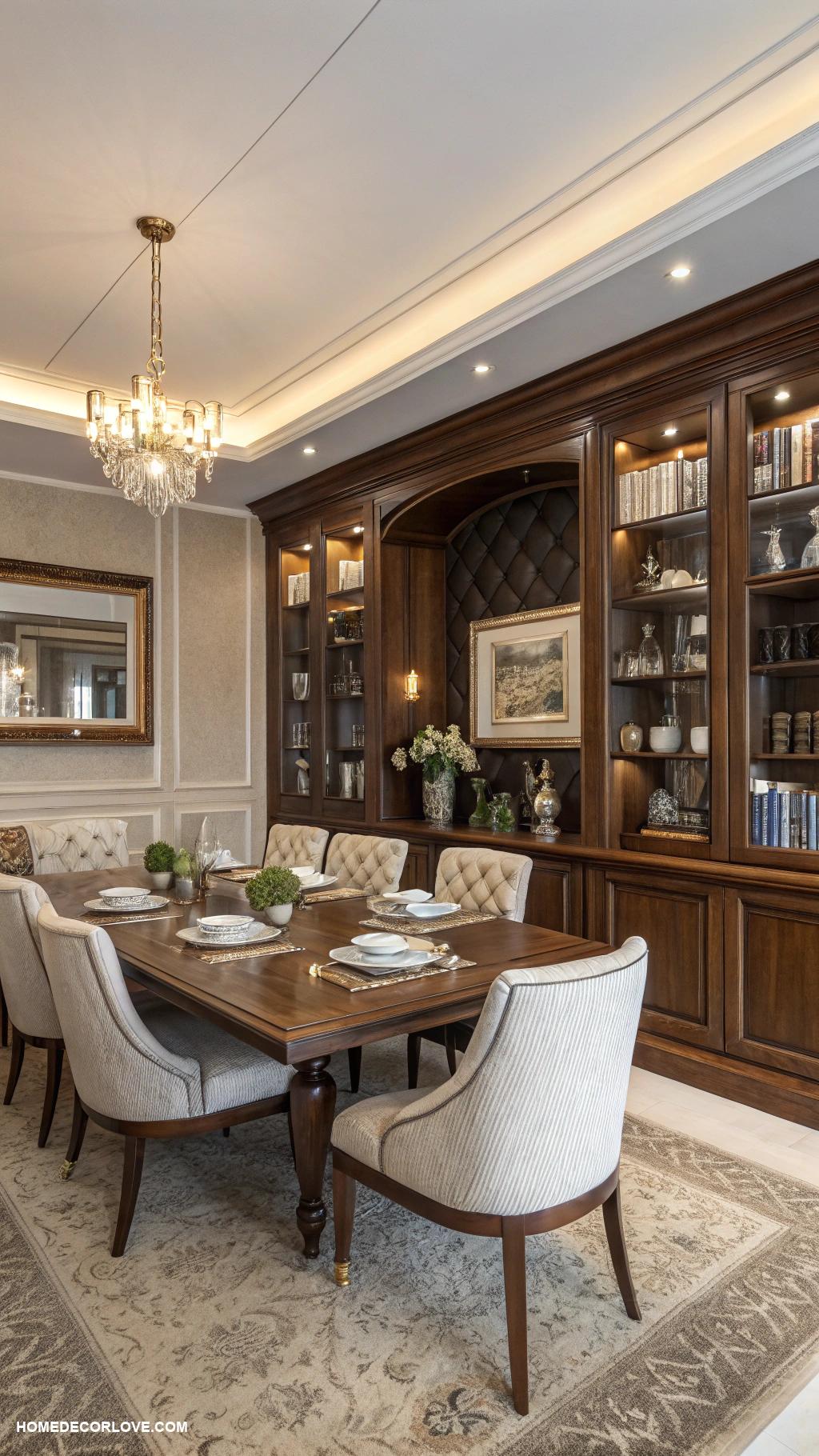 luxury dining room Custom built ins for functional elegance