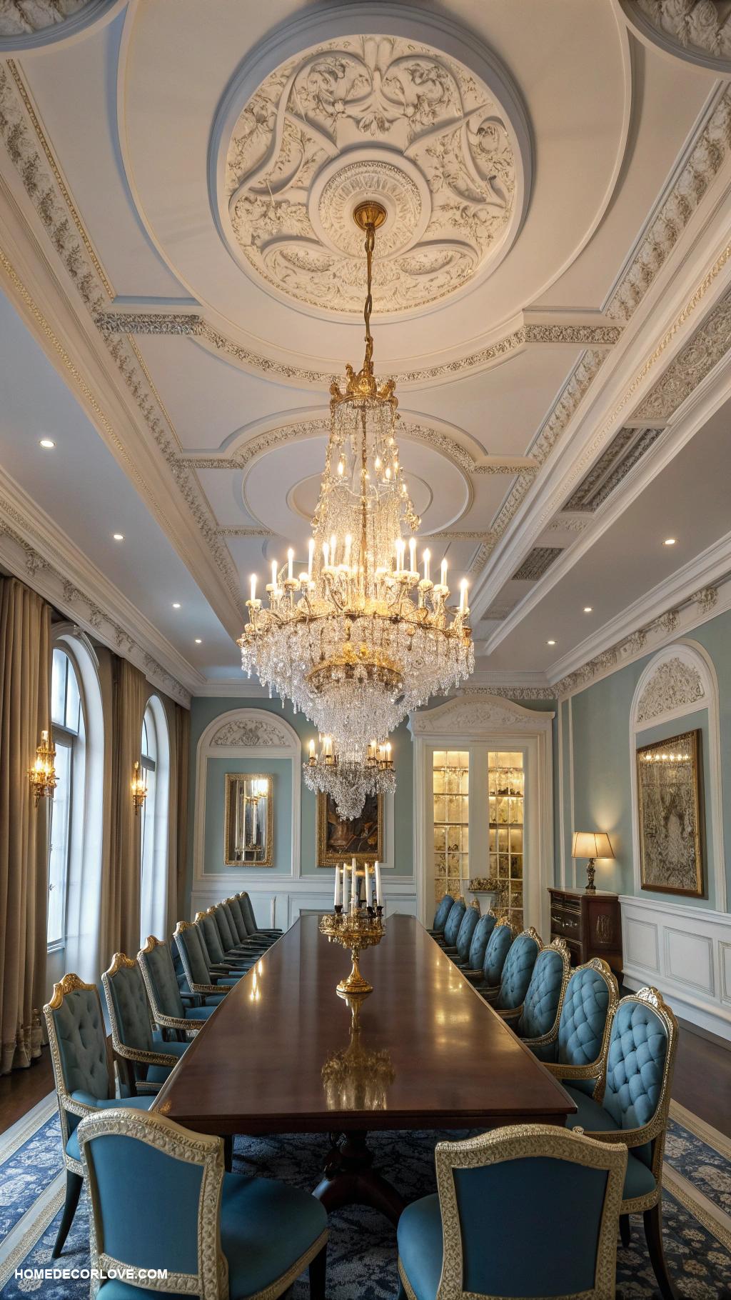 luxury dining room Elegant chandelier for striking ceiling accent