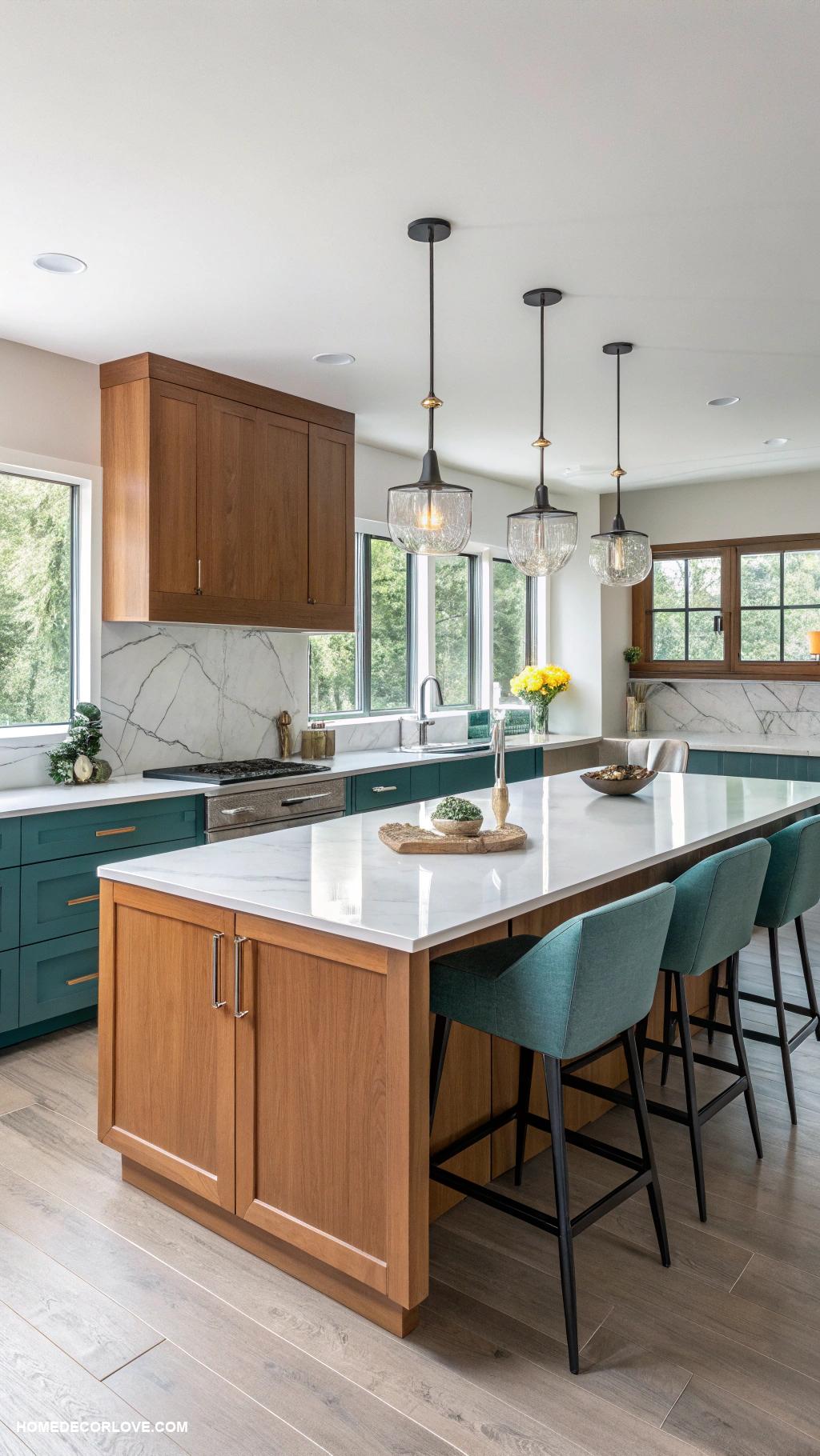 mid century modern kitchen Sleek cabinetry with minimalist hardware