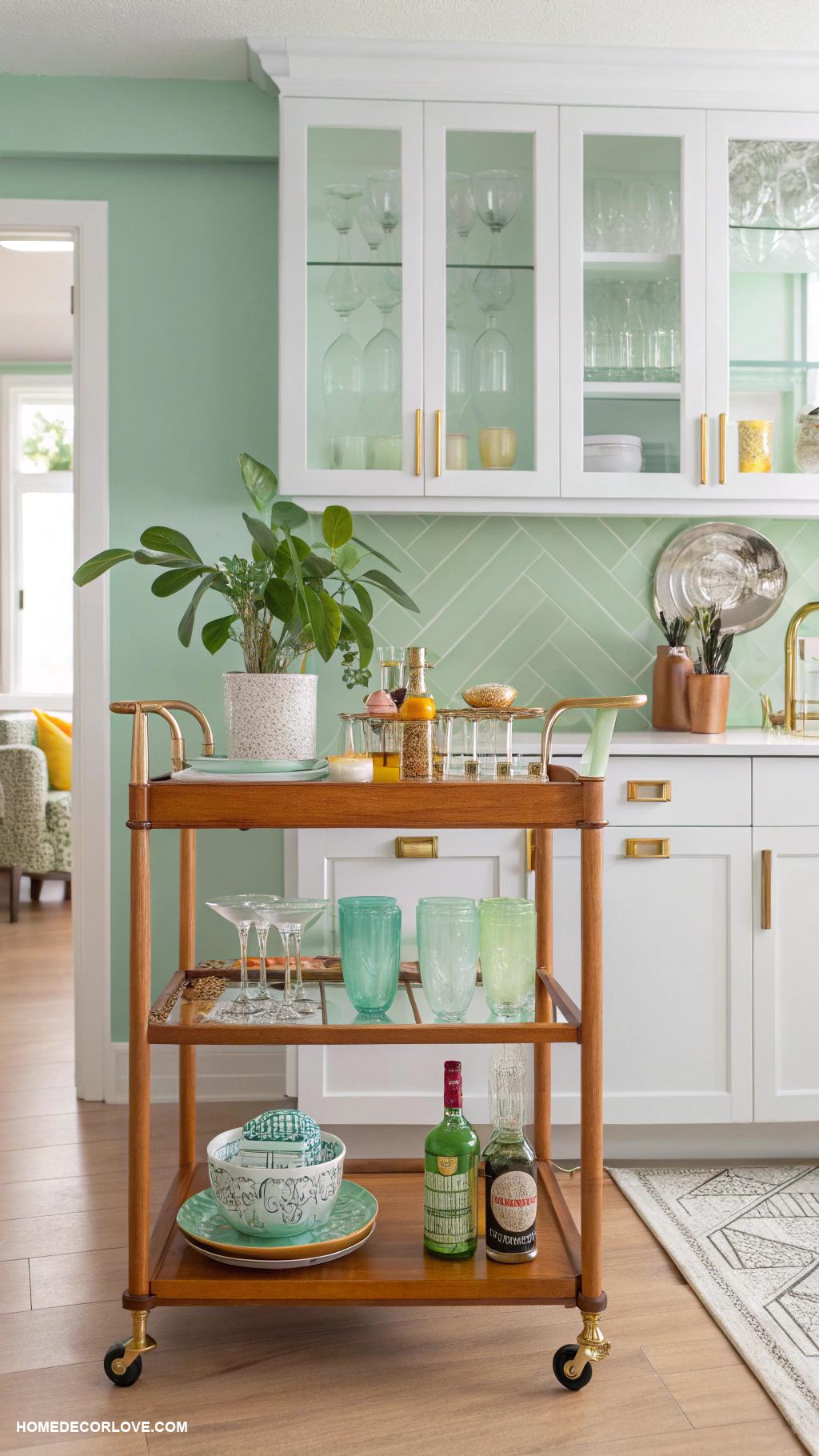 mid century modern kitchen Vintage bar carts for entertaining