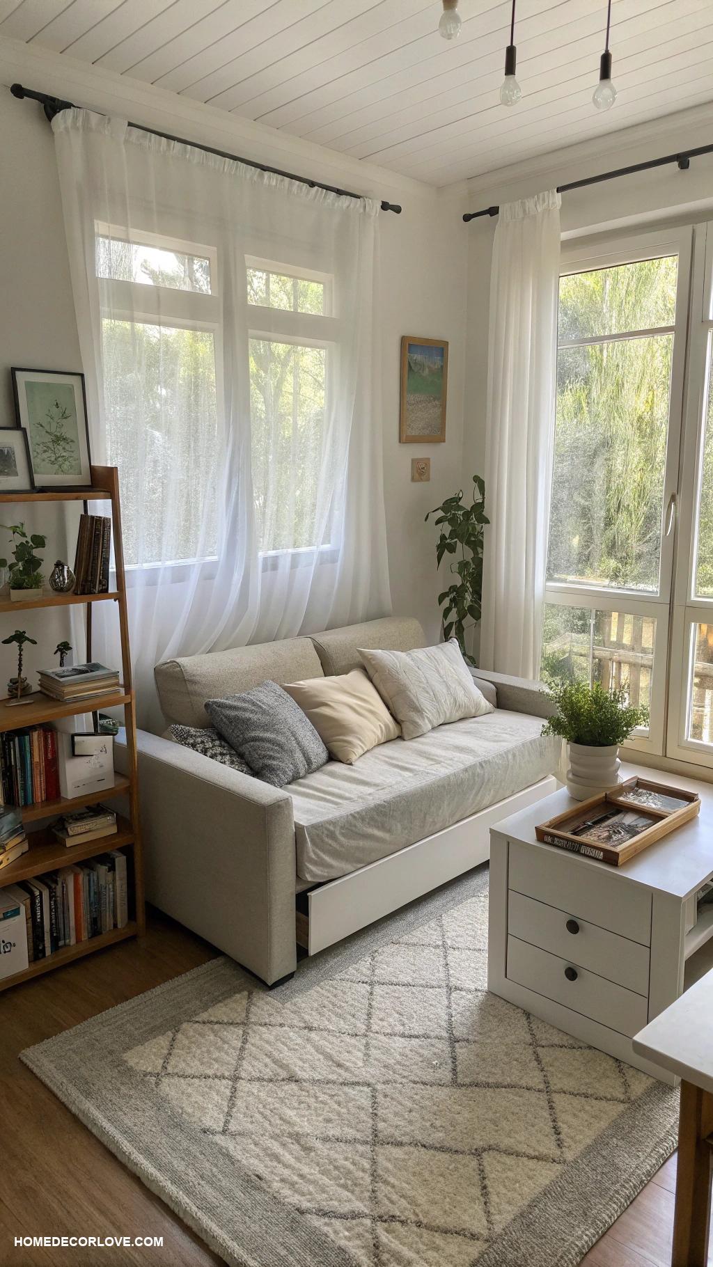 minimalist living room Multi functional furniture for small spaces