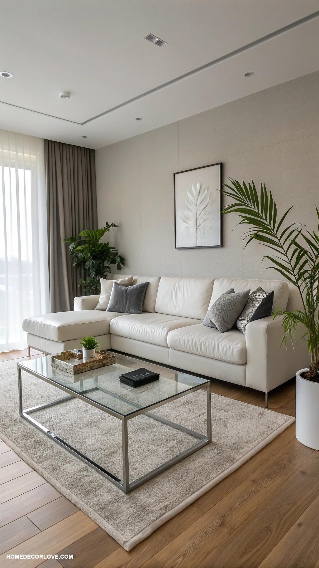 minimalist living room Sleek furniture with clean lines