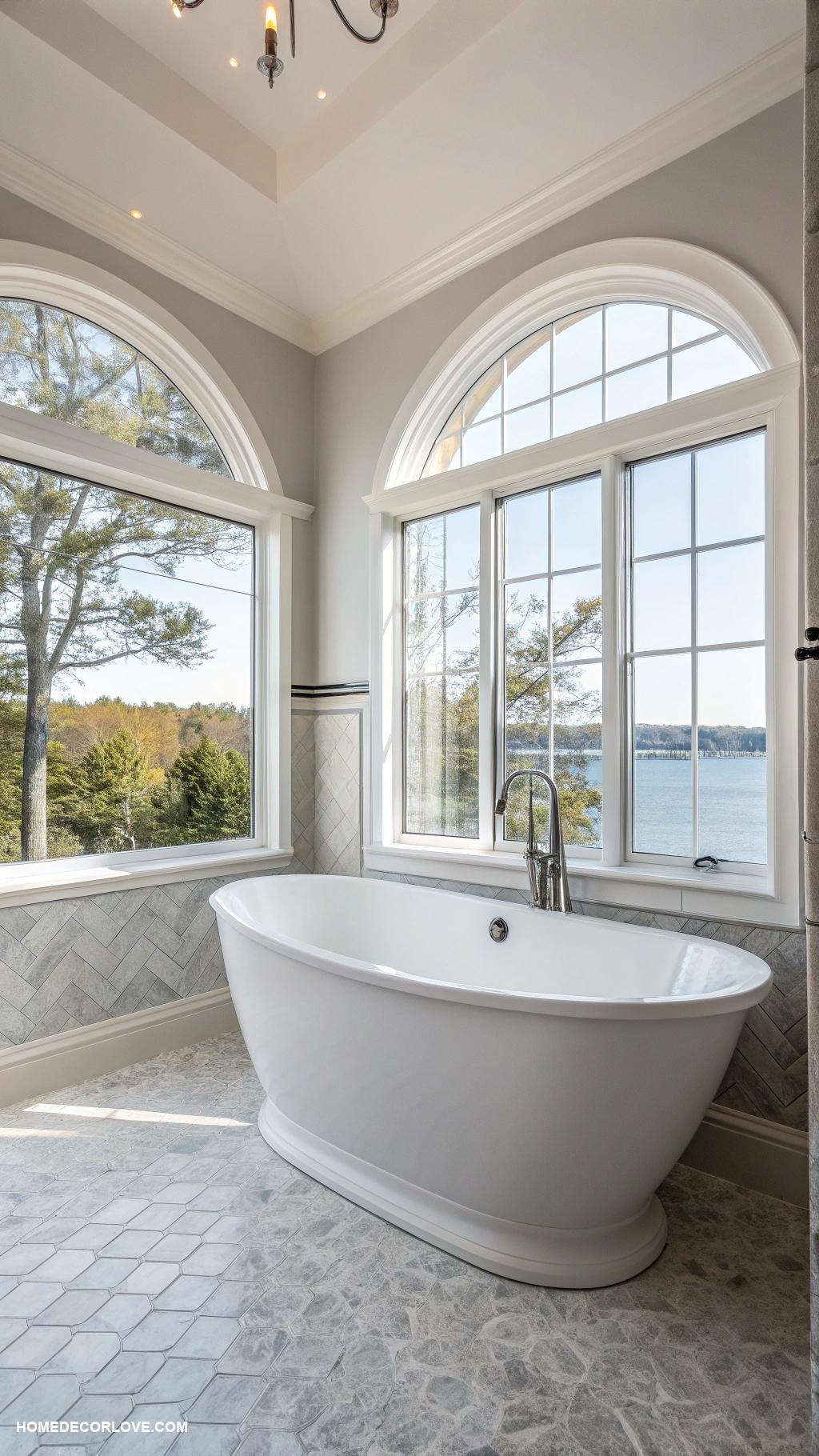 modern bathroom Freestanding bathtub as a focal point